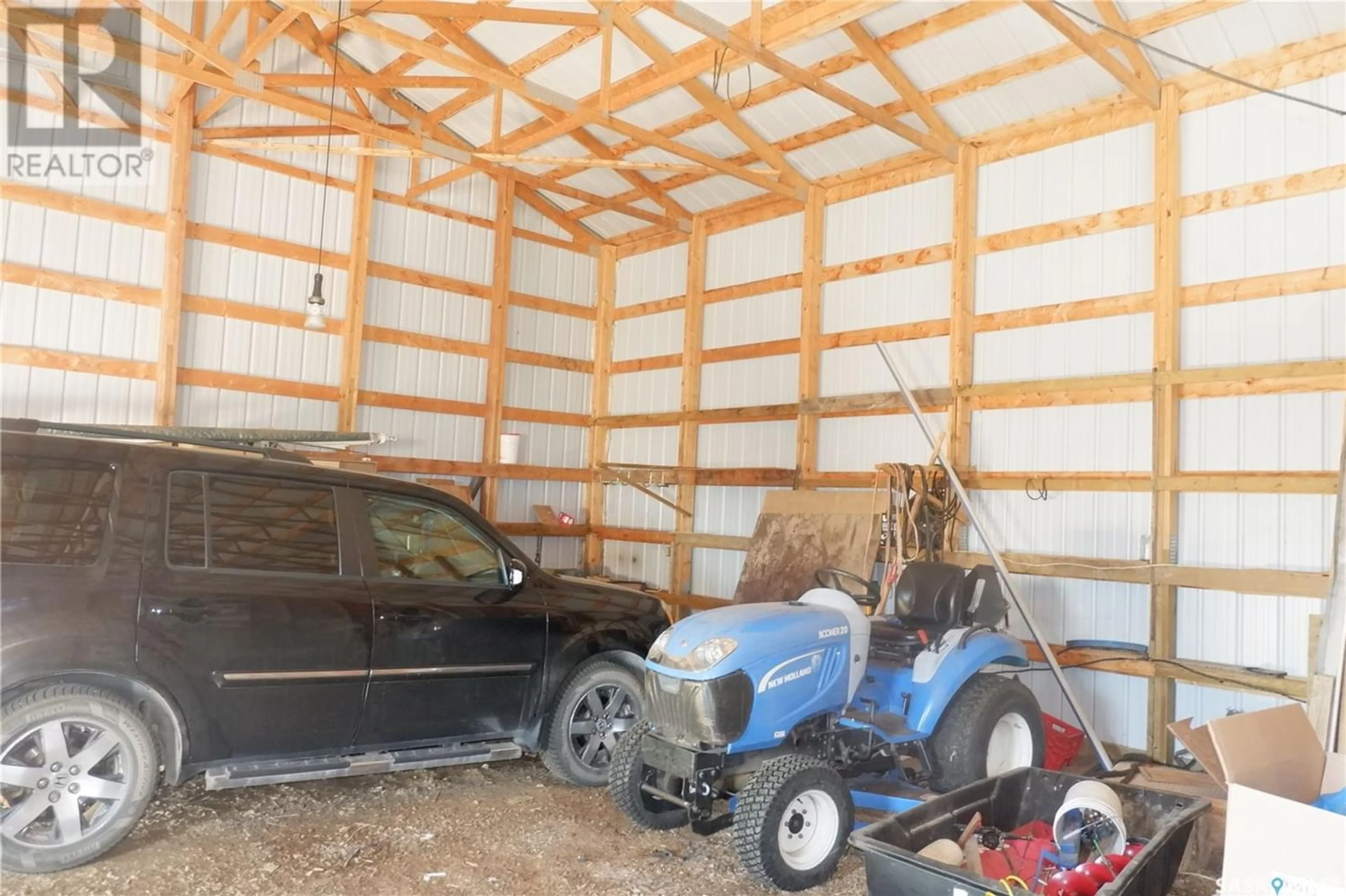 Indoor garage, cement floor for Stratulat acreage, Craik Rm No. 222 Saskatchewan S0H0R0