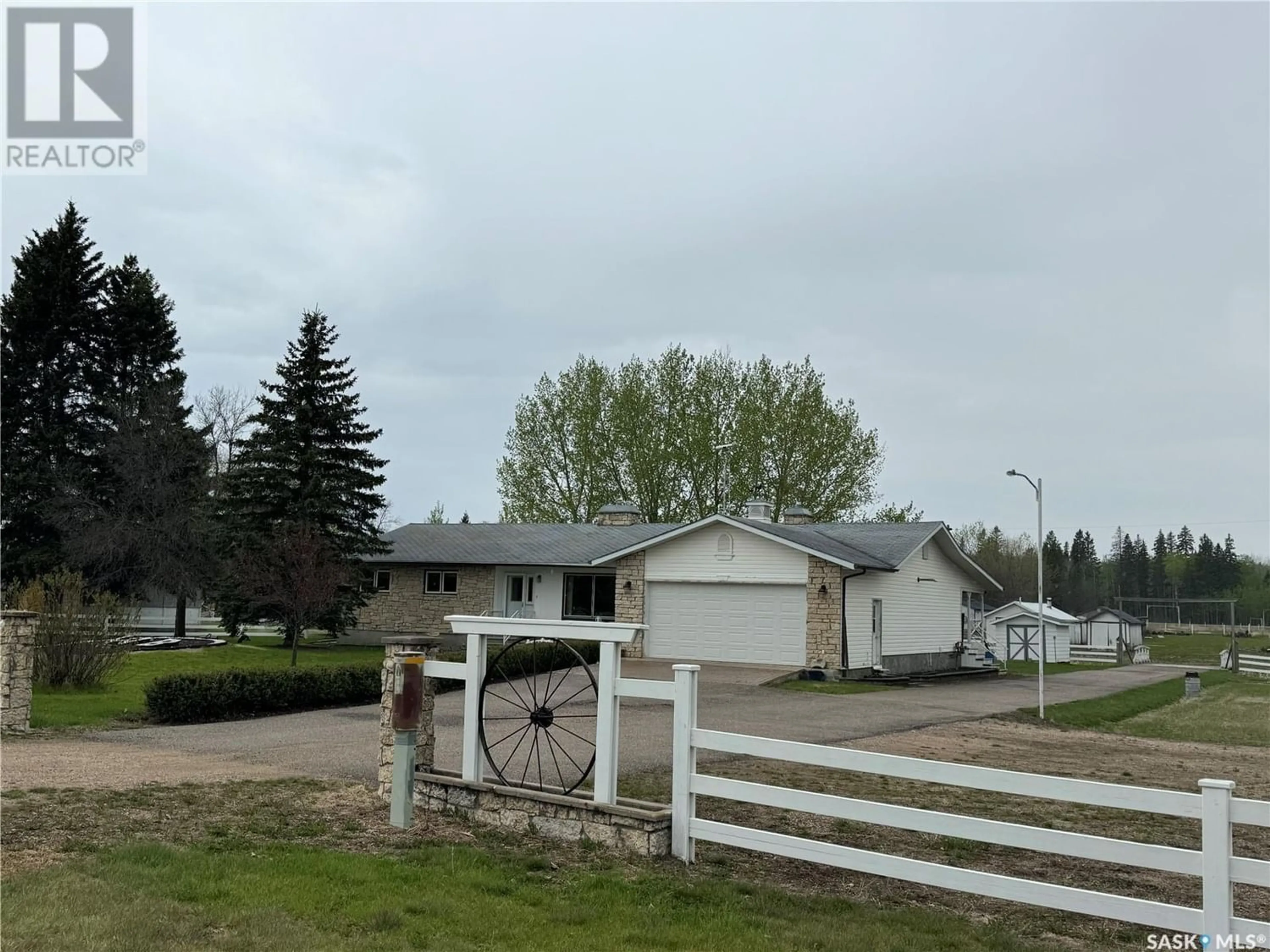 Fenced yard for 4.36 acreage North, Hudson Bay Rm No. 394 Saskatchewan S0E0Y0