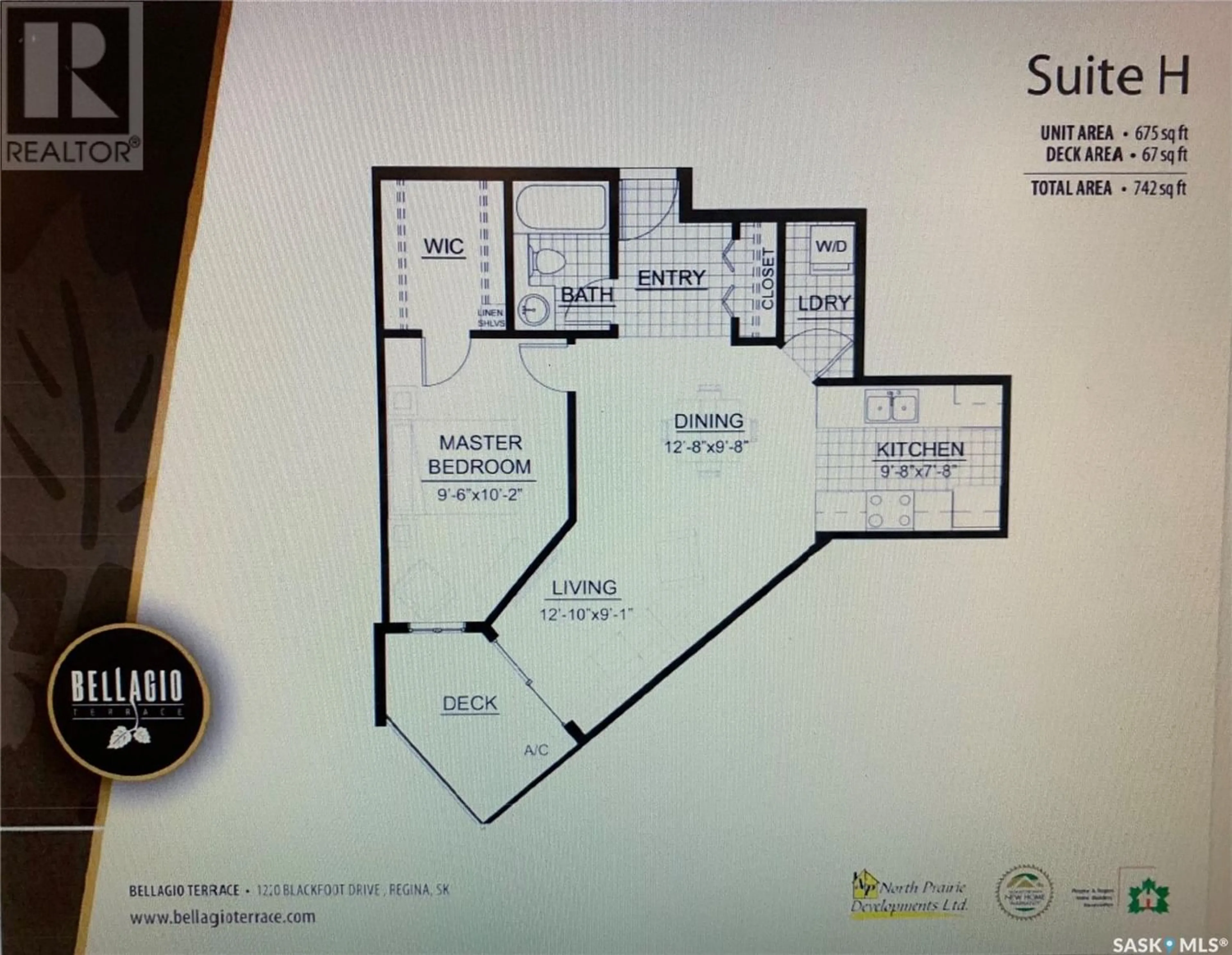 Floor plan for 220 1220 Blackfoot DRIVE, Regina Saskatchewan S4S6T2