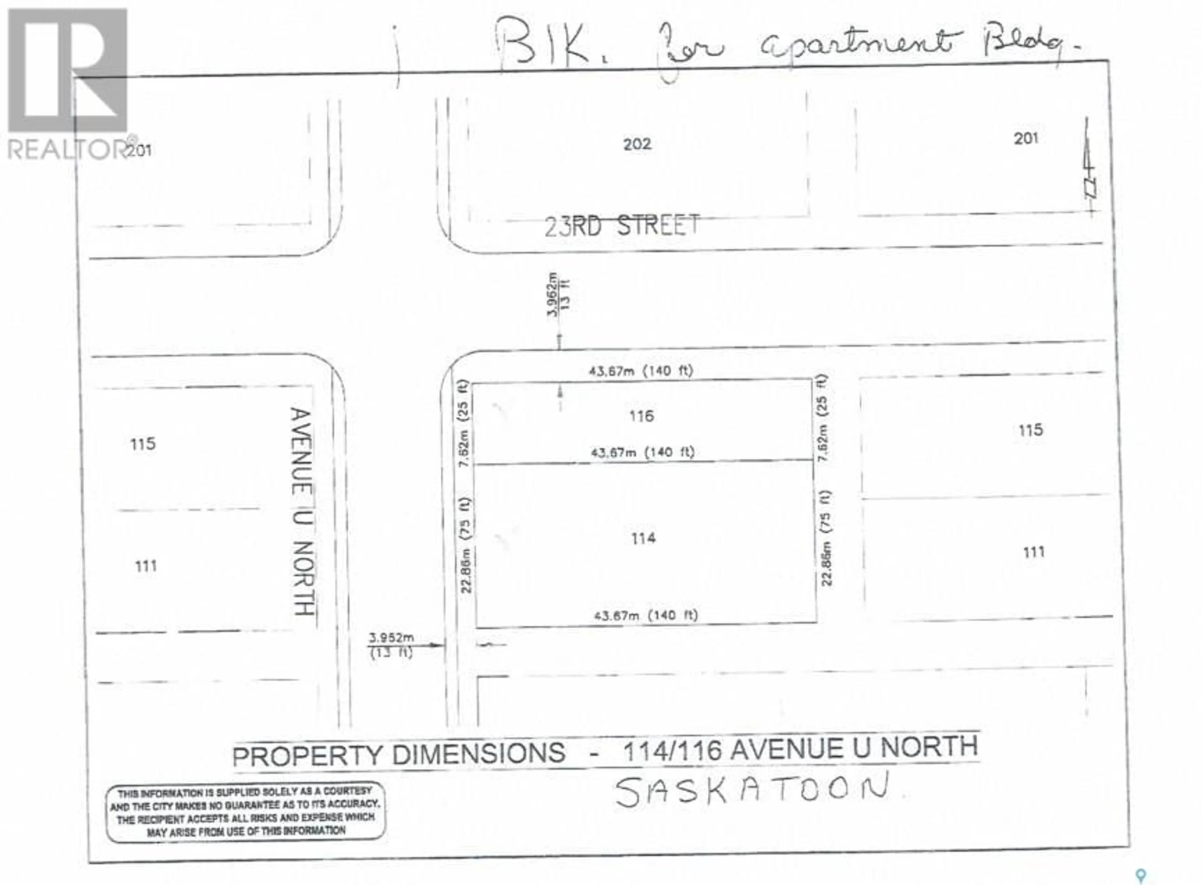 Floor plan for 116 U AVENUE N, Saskatoon Saskatchewan S7L3C3