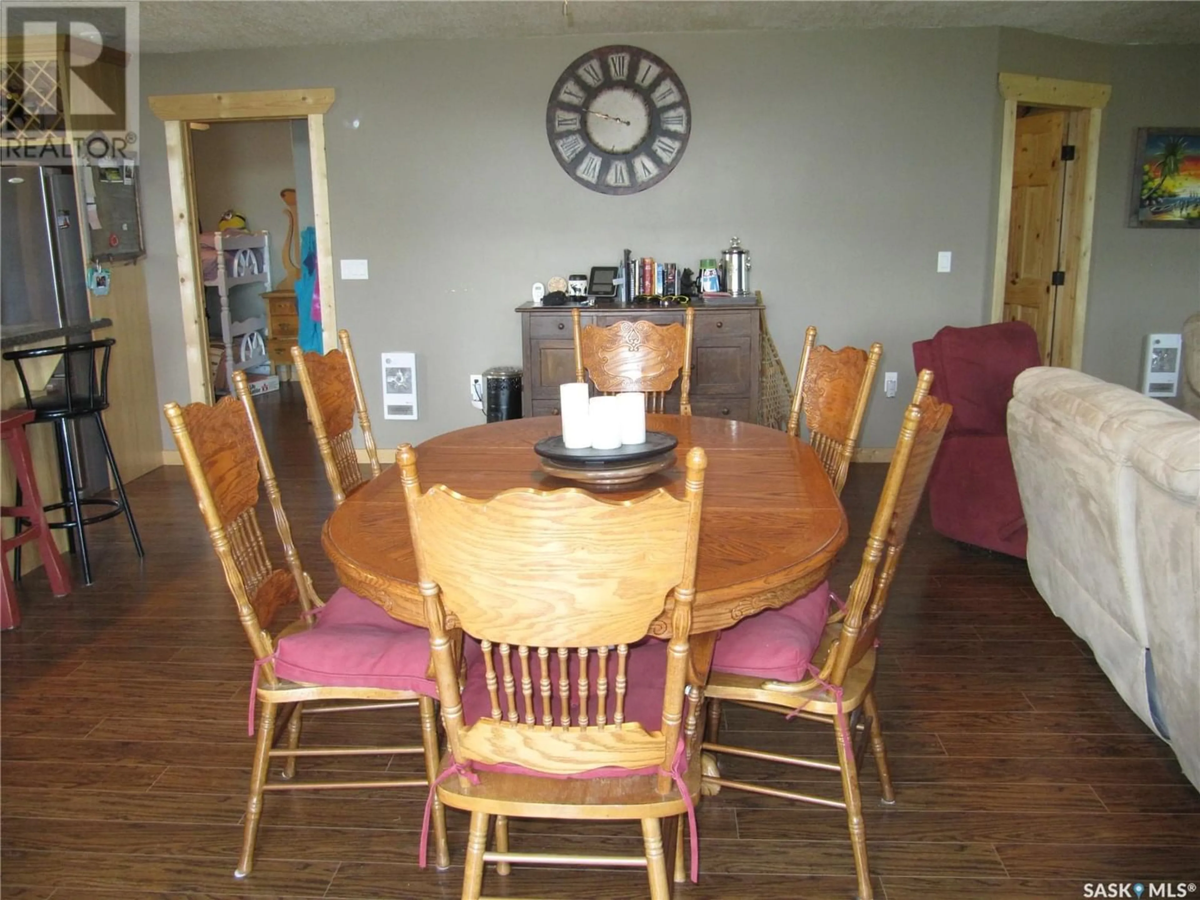 Dining room, wood floors, cottage for 533 Dustin PLACE, Turtle Lake Saskatchewan S0M1J0