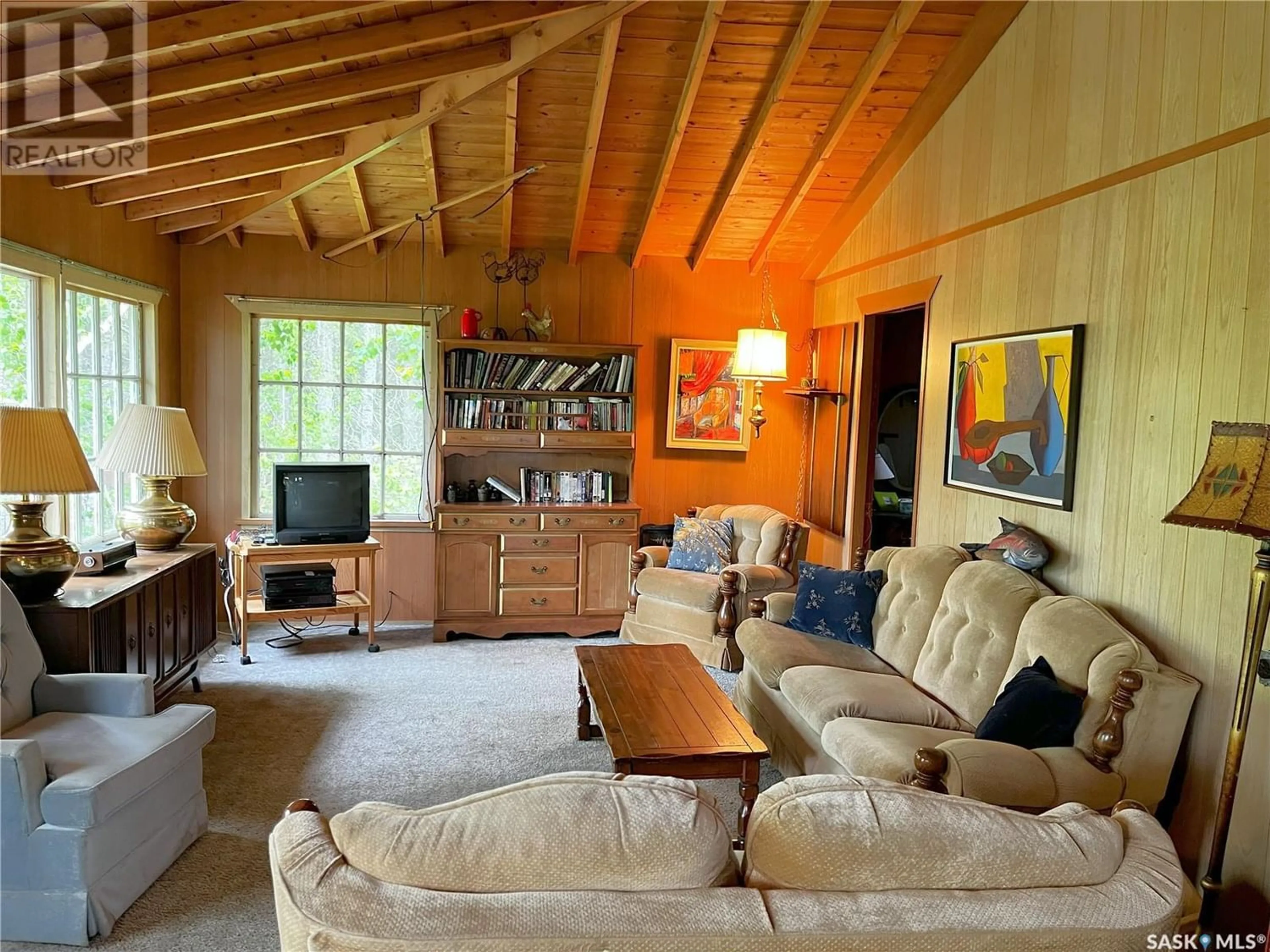 Living room, wood floors for Sunset Bay - Emma Lake Acreage, Emma Lake Saskatchewan S0J0N0