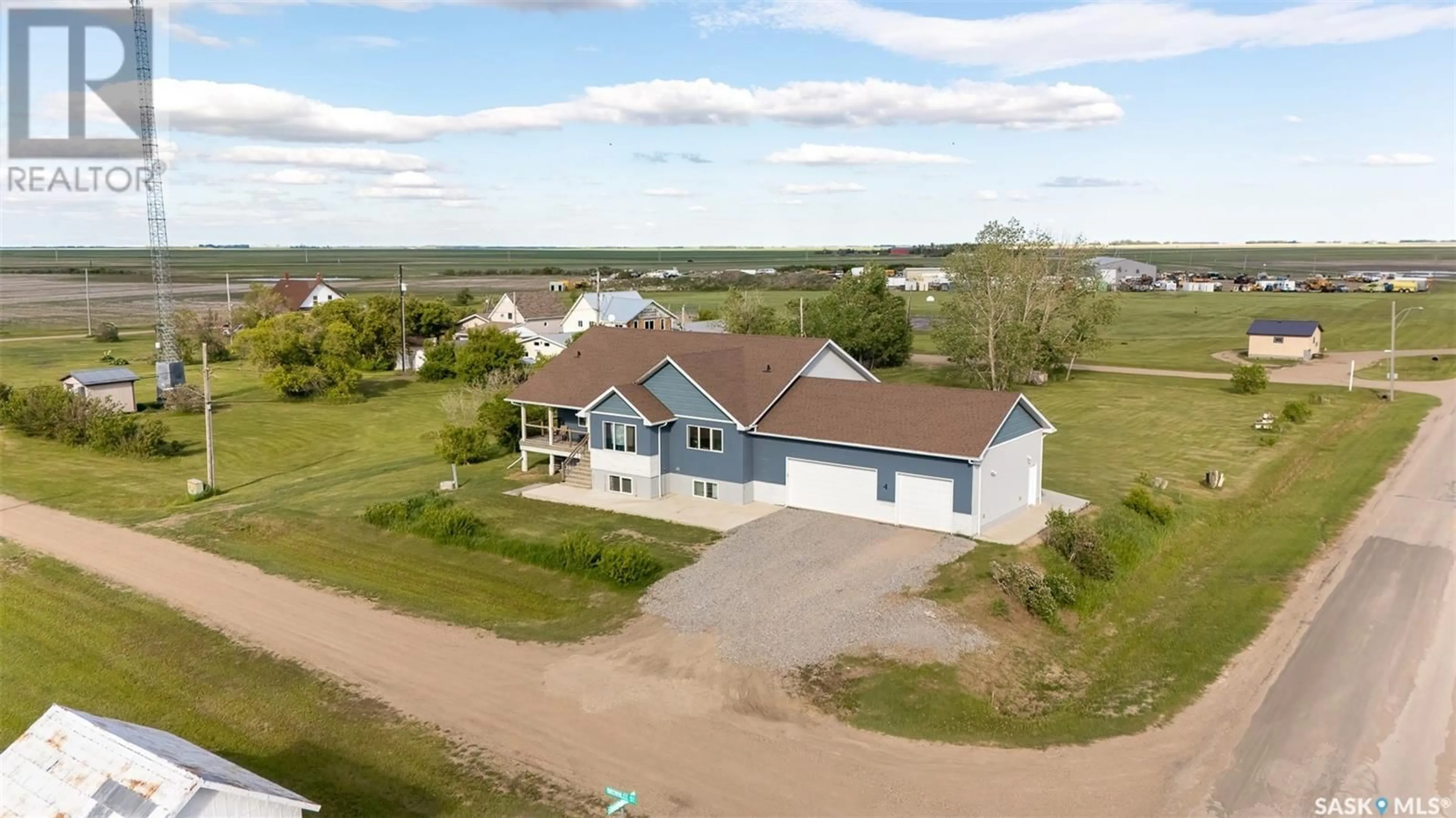 A pic from outside/outdoor area/front of a property/back of a property/a pic from drone, water/lake/river/ocean view for 1 BROWNLEE STREET, Tuxford Saskatchewan S0H4C0