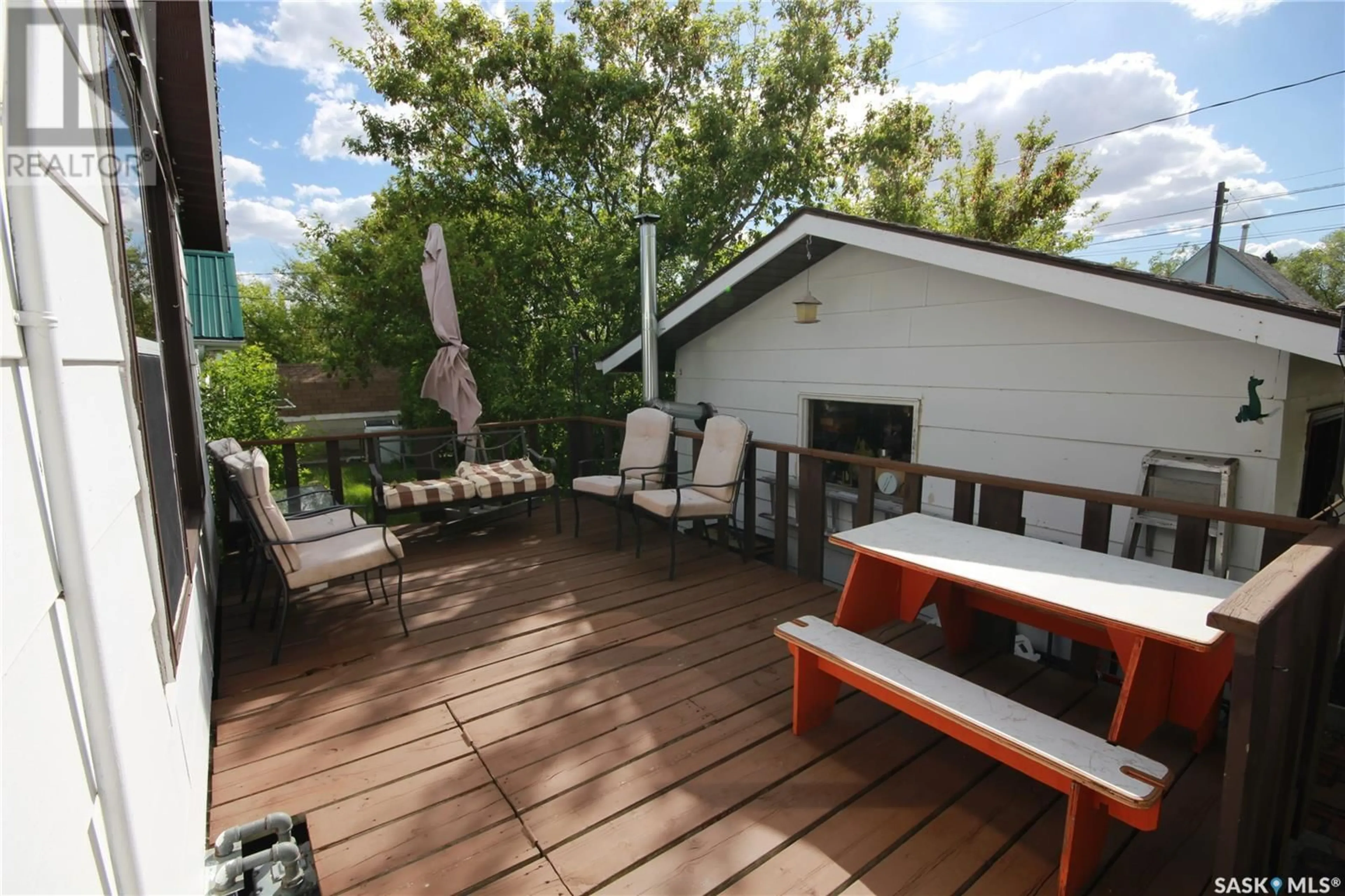 Patio, the fenced backyard for 407 2nd STREET E, Wilkie Saskatchewan S0K4W0