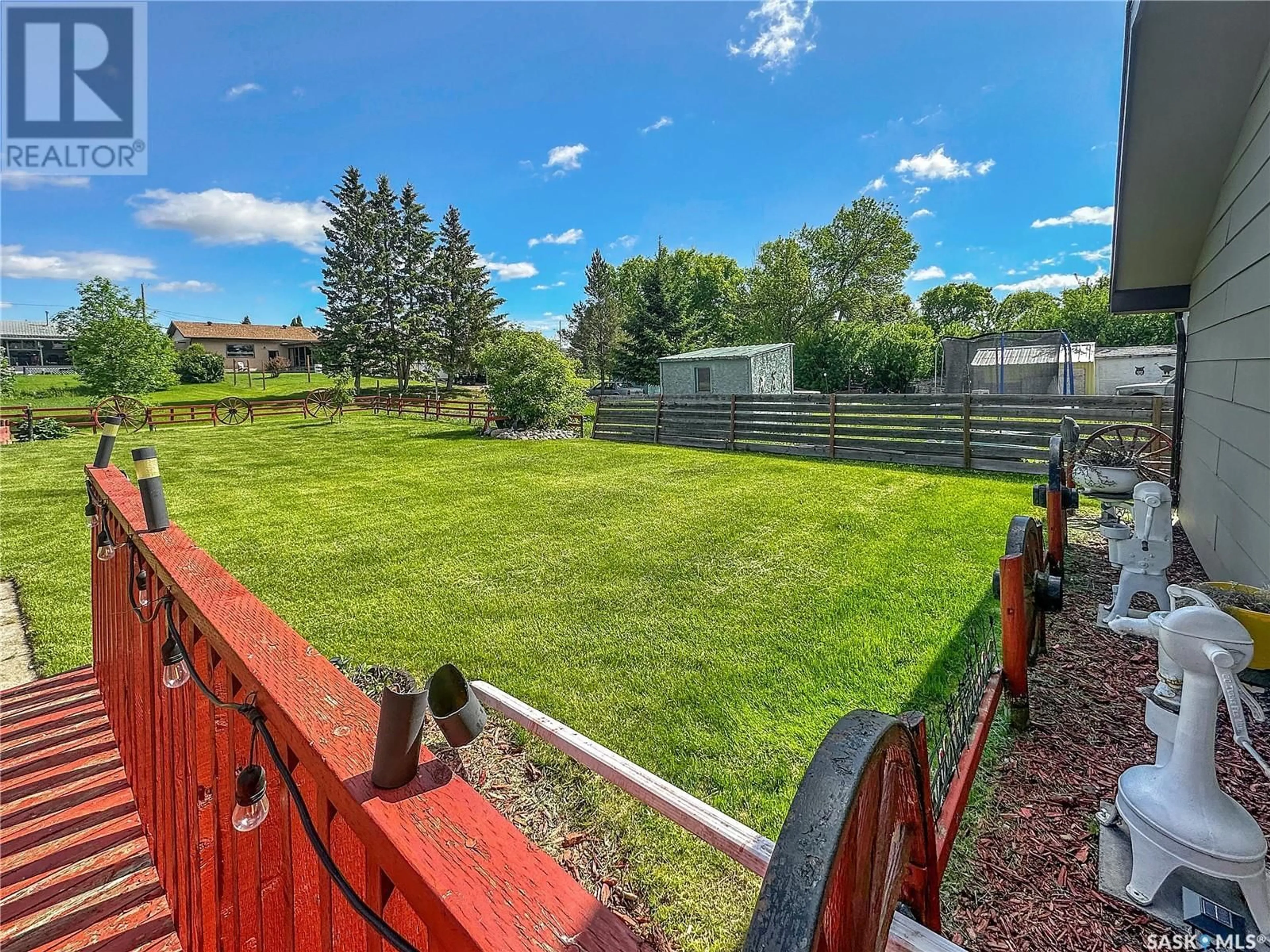 Patio, the fenced backyard for 604 Sussex AVENUE, Esterhazy Saskatchewan S0A0X0