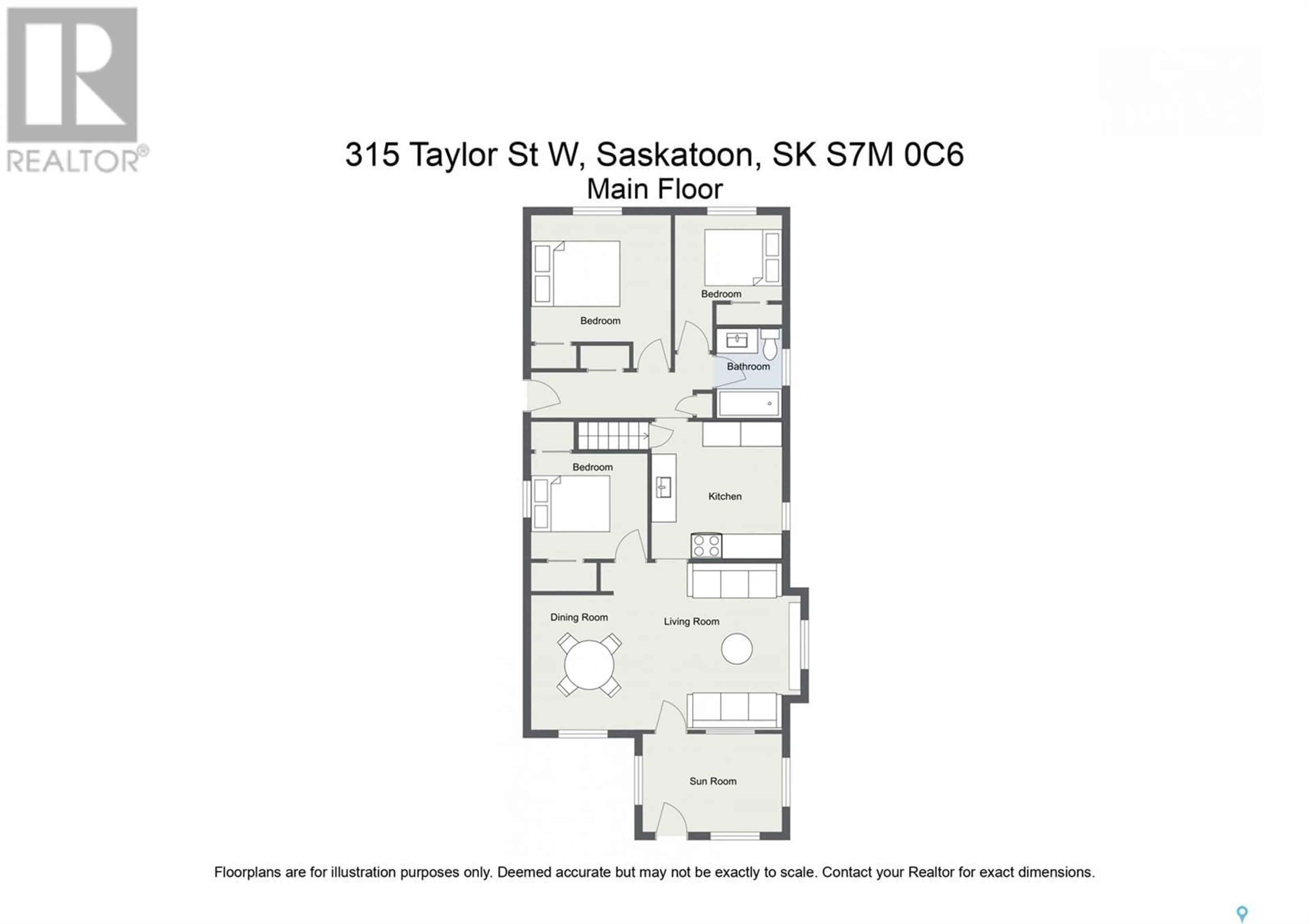 Floor plan for 315 Taylor STREET W, Saskatoon Saskatchewan S7M0C6