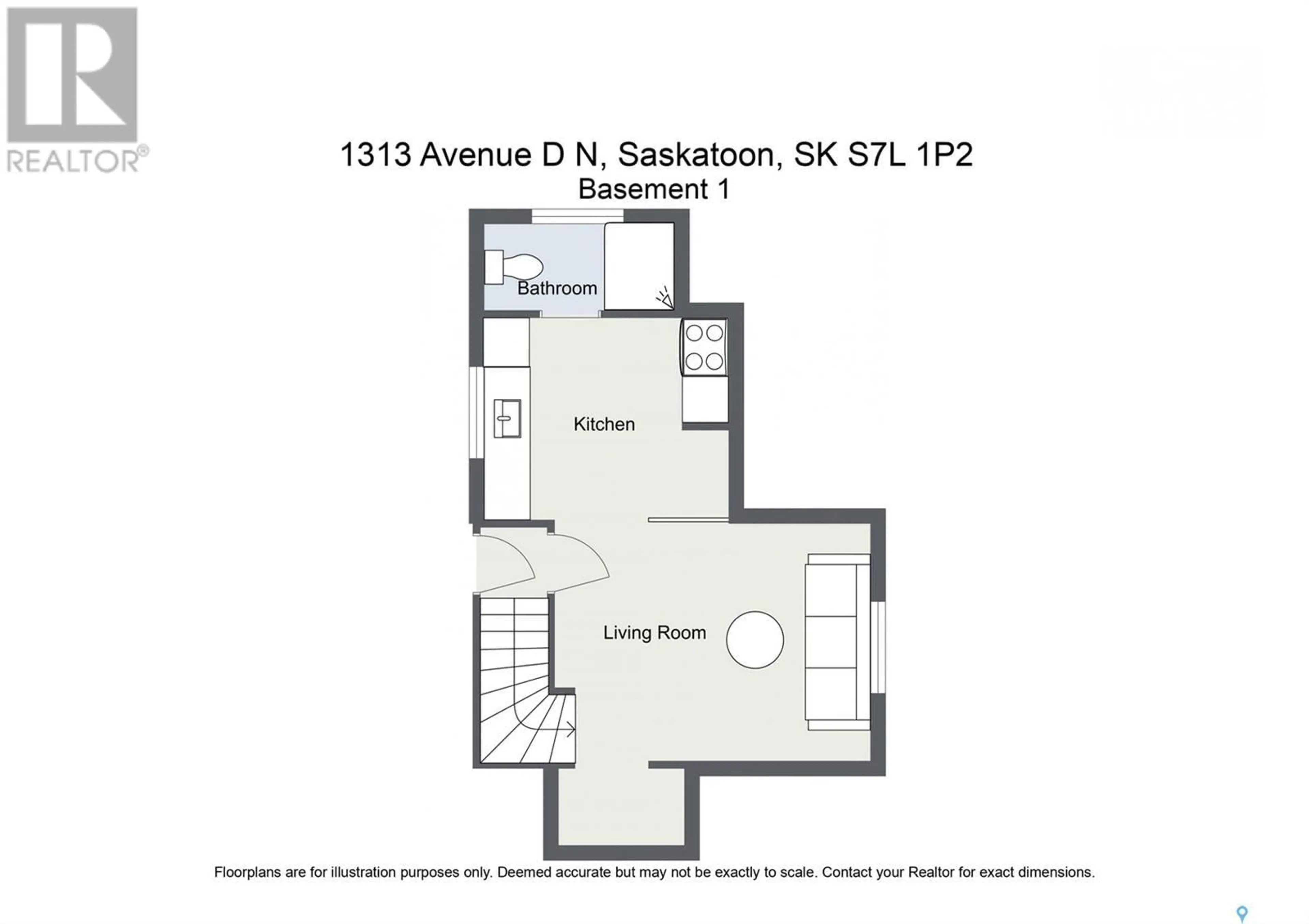 Floor plan for 1313 D AVENUE N, Saskatoon Saskatchewan S7L1R3