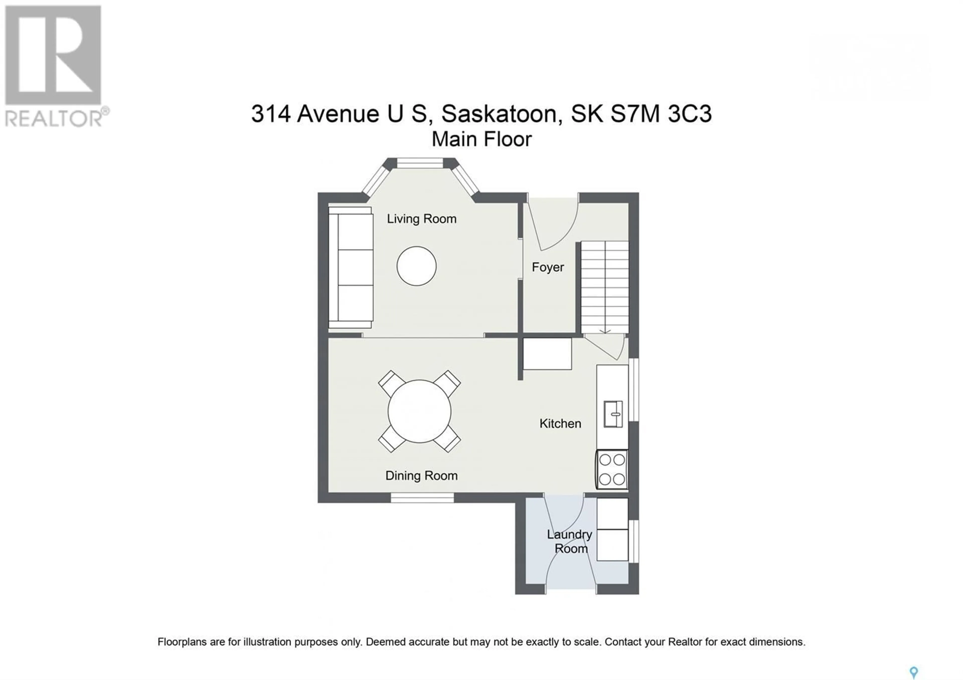 Floor plan for 314 U AVENUE S, Saskatoon Saskatchewan S7M3C3