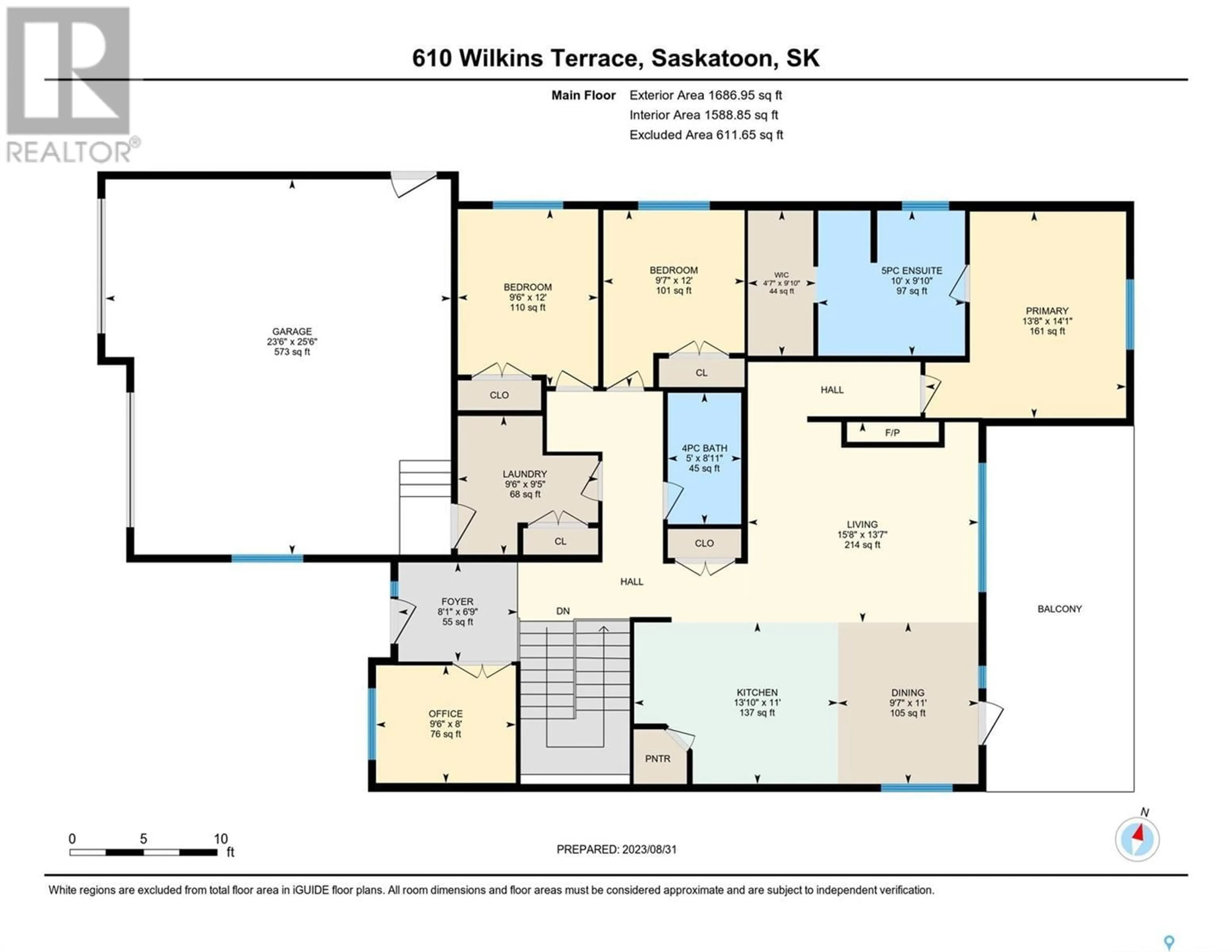 Floor plan for 610 Wilkins TERRACE, Saskatoon Saskatchewan S7W0C8