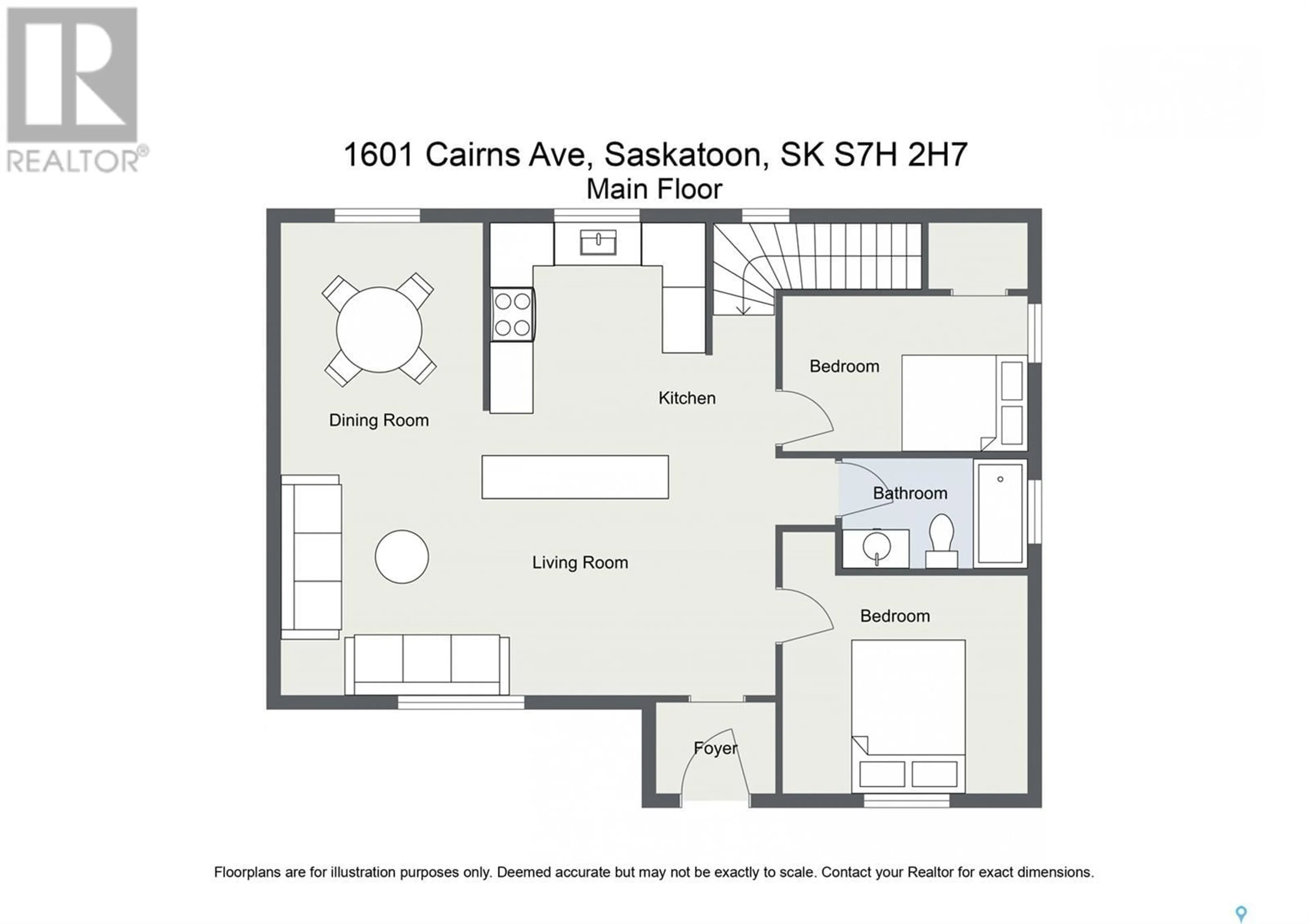 Floor plan for 1601 Cairns AVENUE, Saskatoon Saskatchewan S7H2H7