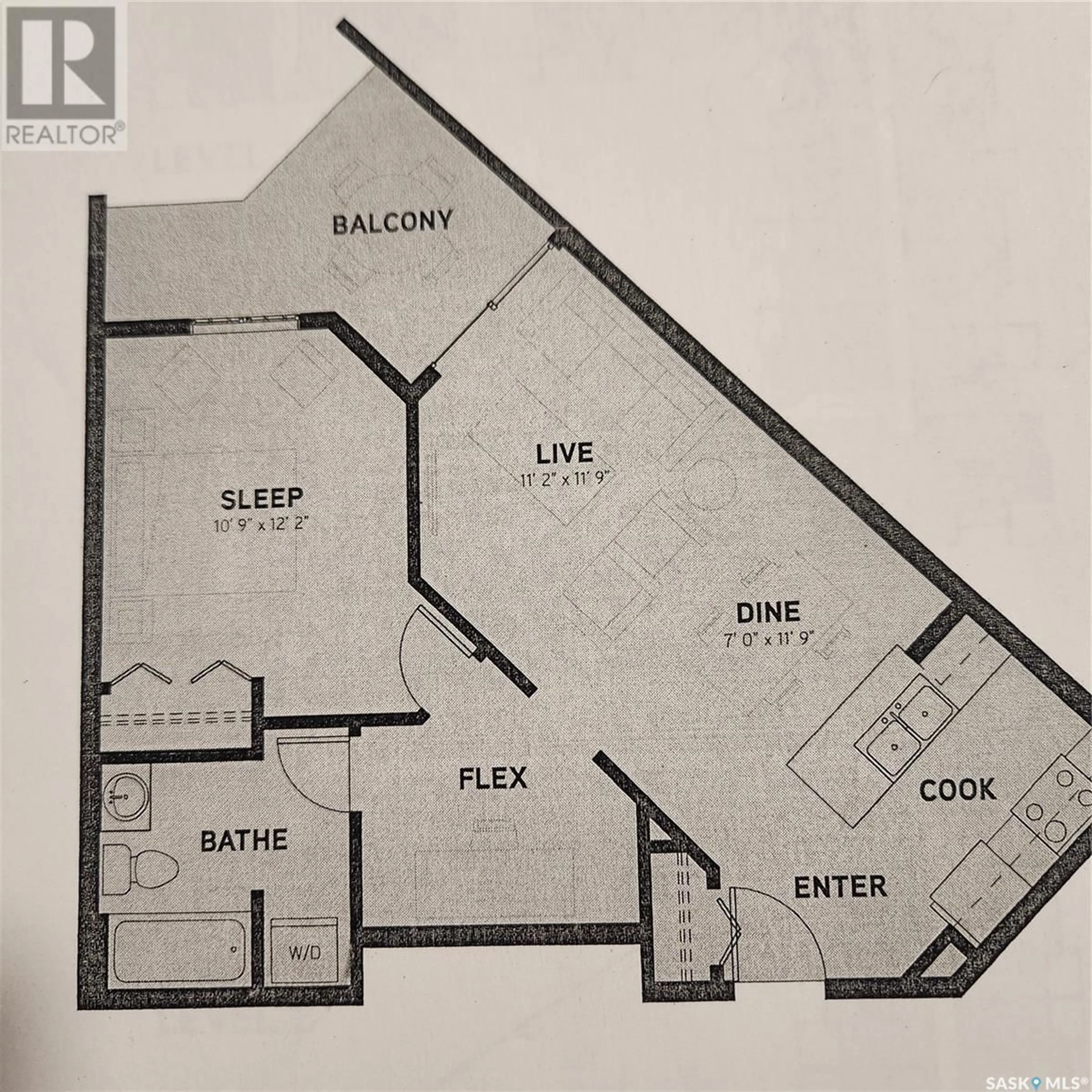 Floor plan for 1116 5500 Mitchinson WAY, Regina Saskatchewan S4W0N9