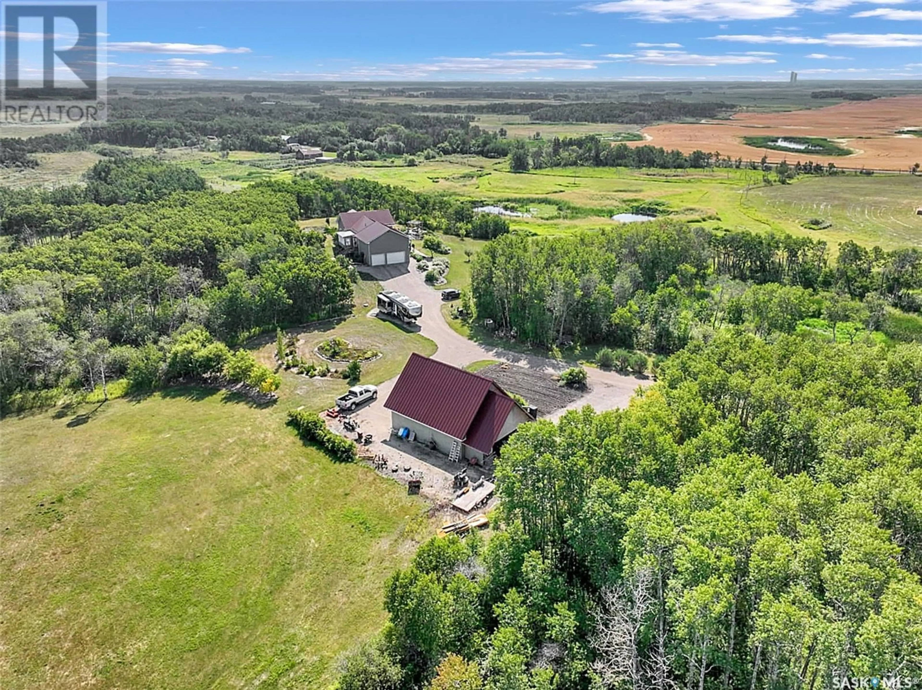 A pic from outside/outdoor area/front of a property/back of a property/a pic from drone, water/lake/river/ocean view for 637 ACREAGE, Fertile Belt Rm No. 183 Saskatchewan S0A0X0