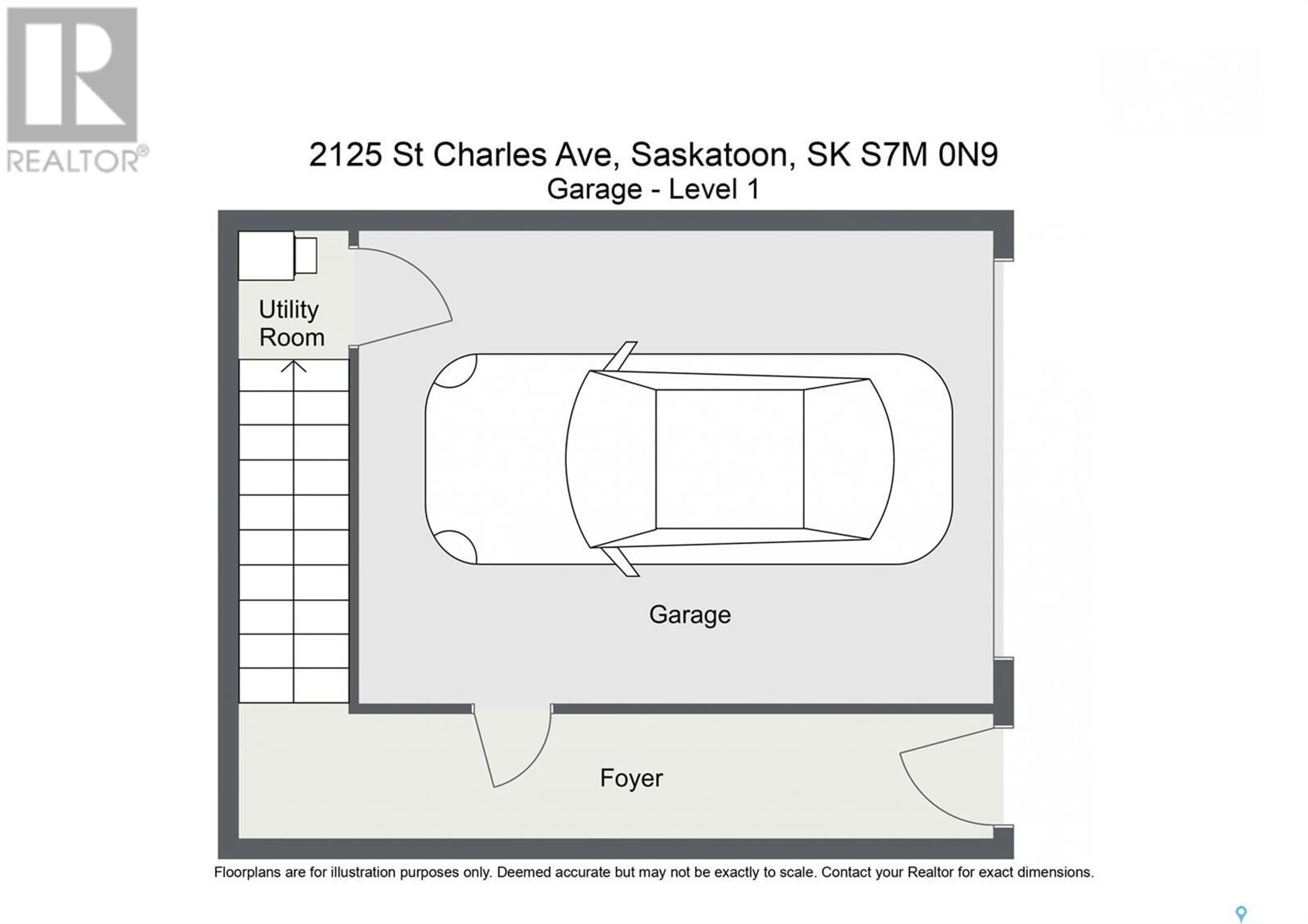 Indoor garage for 2125 St Charles AVENUE, Saskatoon Saskatchewan S7M0N9