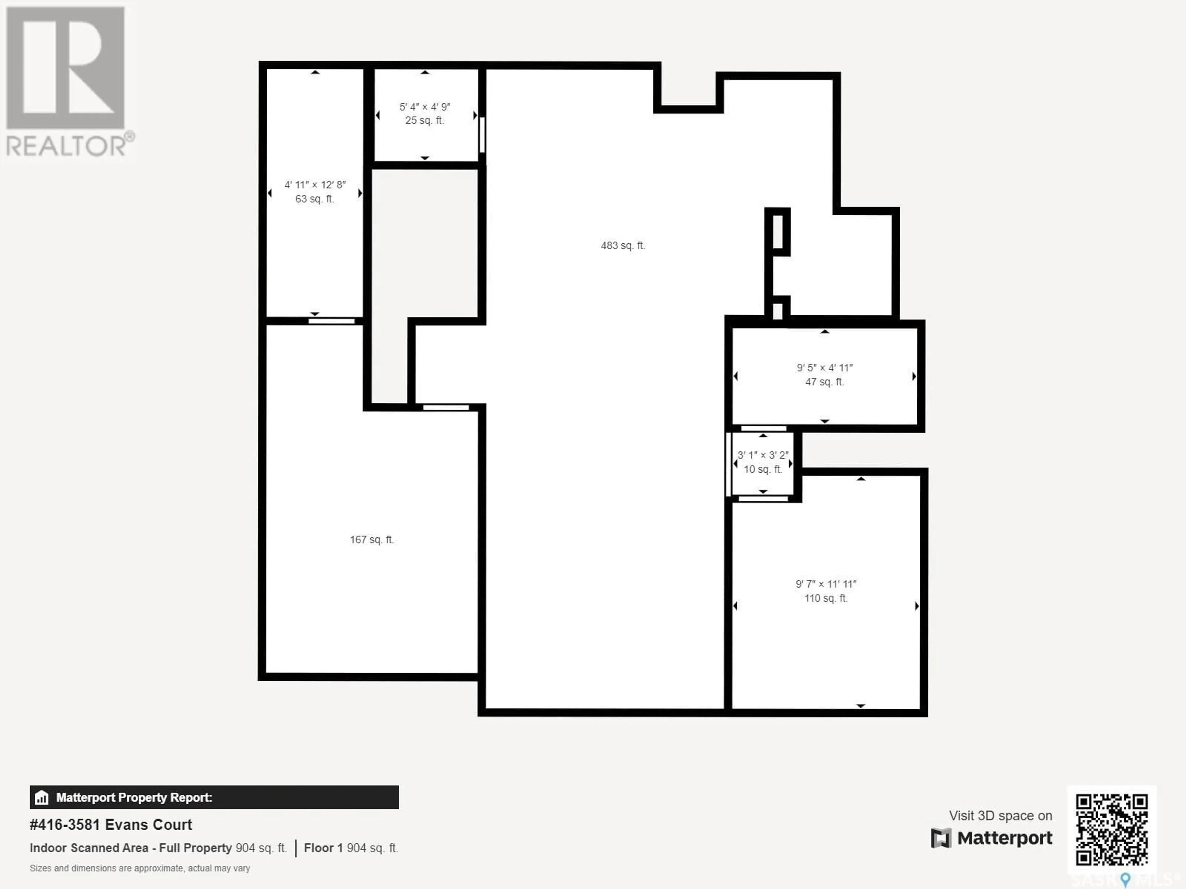 Floor plan for 416 3581 Evans COURT, Regina Saskatchewan S4S7A3