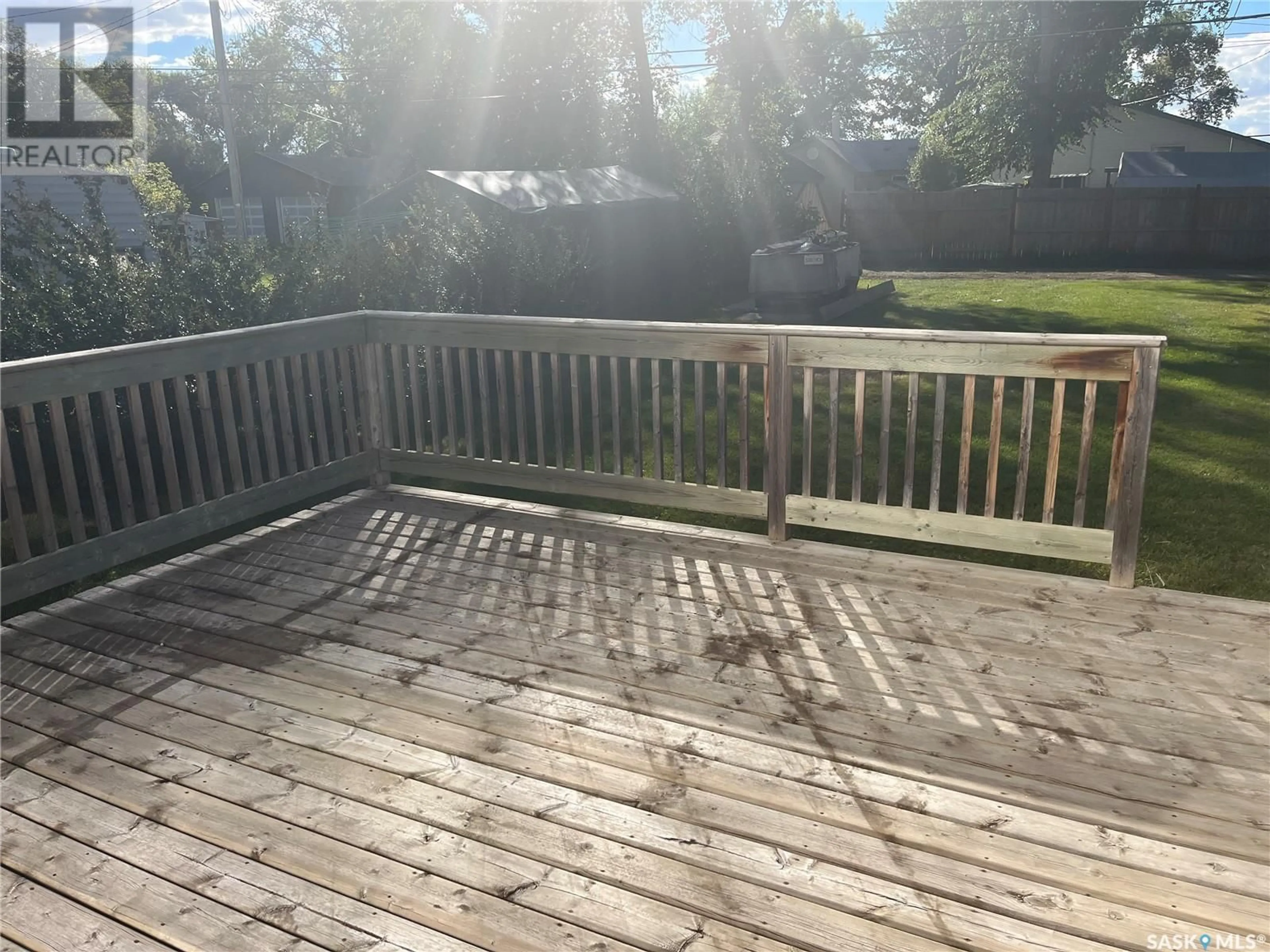 Patio, the fenced backyard for 125 2nd STREET NW, Wadena Saskatchewan S0A4J0