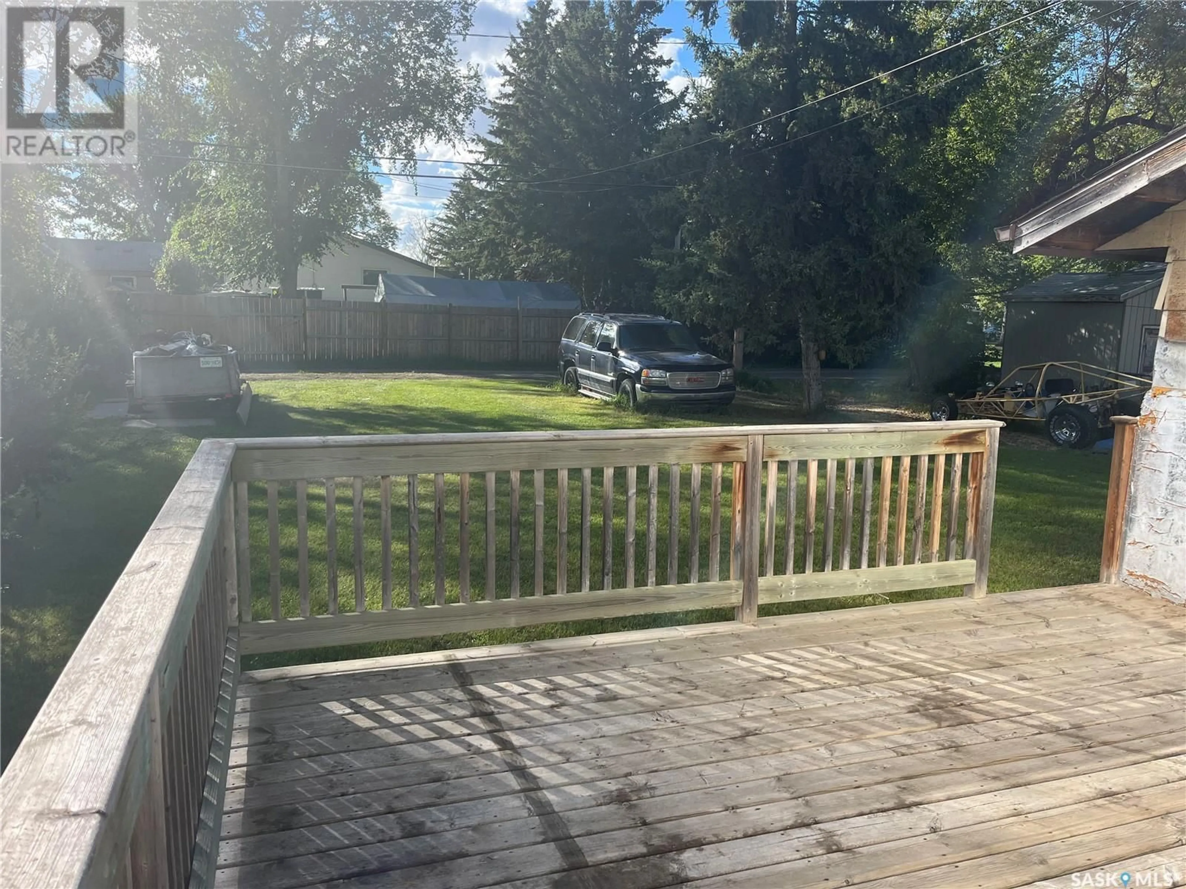 Patio, the fenced backyard for 125 2nd STREET NW, Wadena Saskatchewan S0A4J0