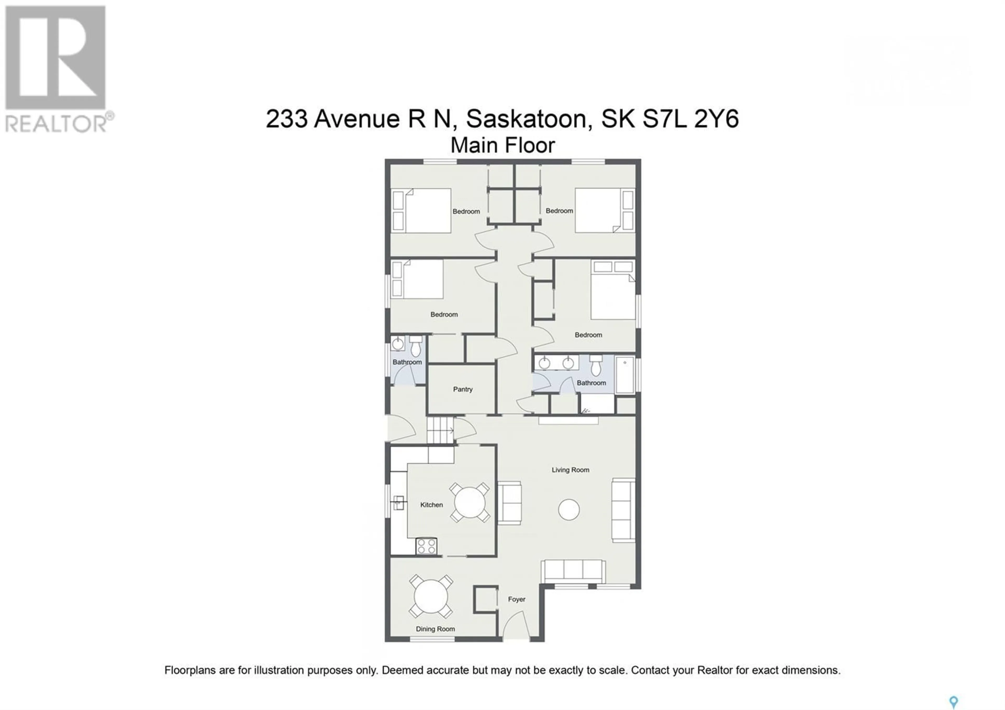 Floor plan for 233 R AVENUE N, Saskatoon Saskatchewan S7L2Y6