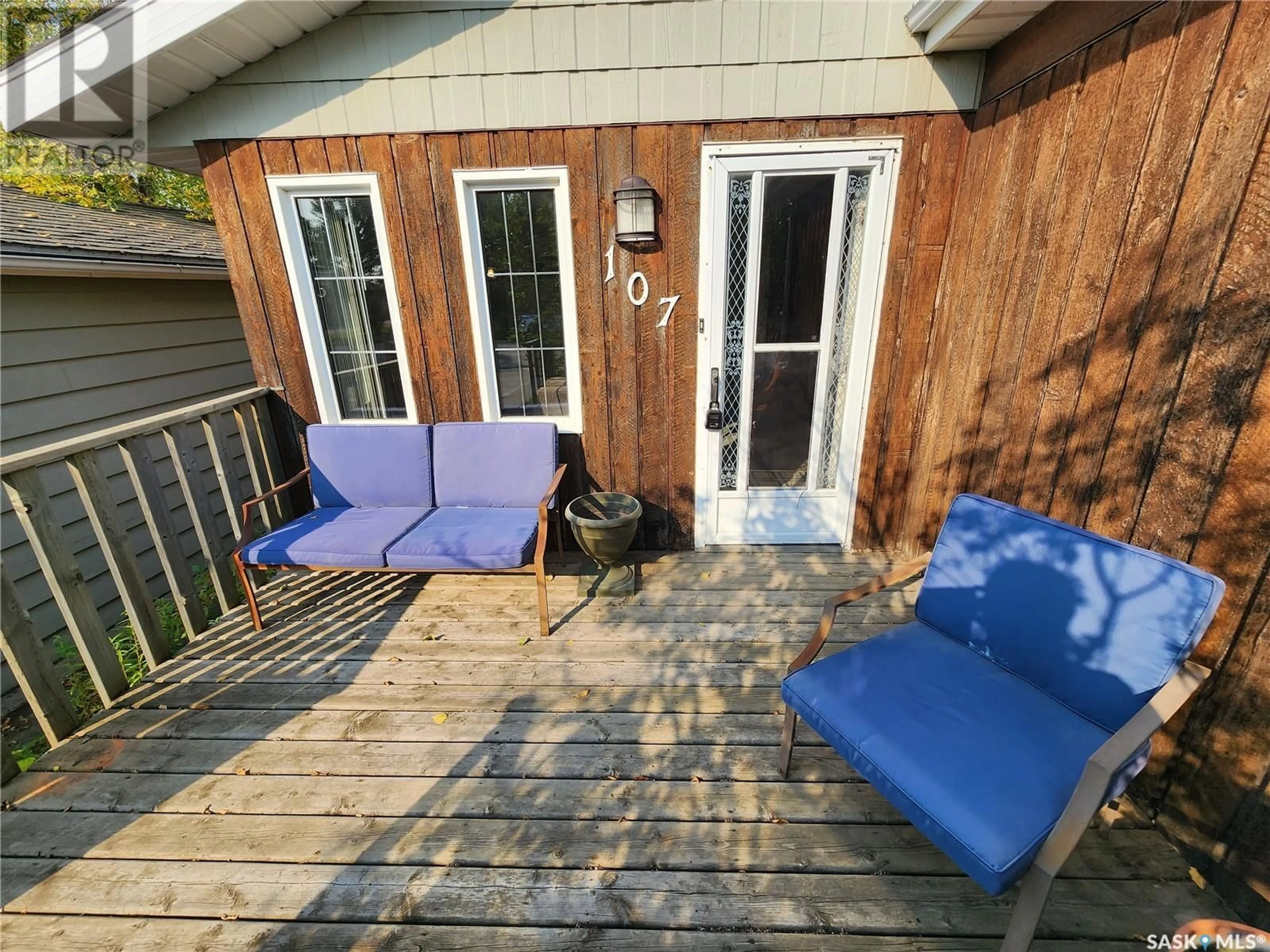 Patio, the fenced backyard for 107 18th STREET NE, Weyburn Saskatchewan S4H2W3