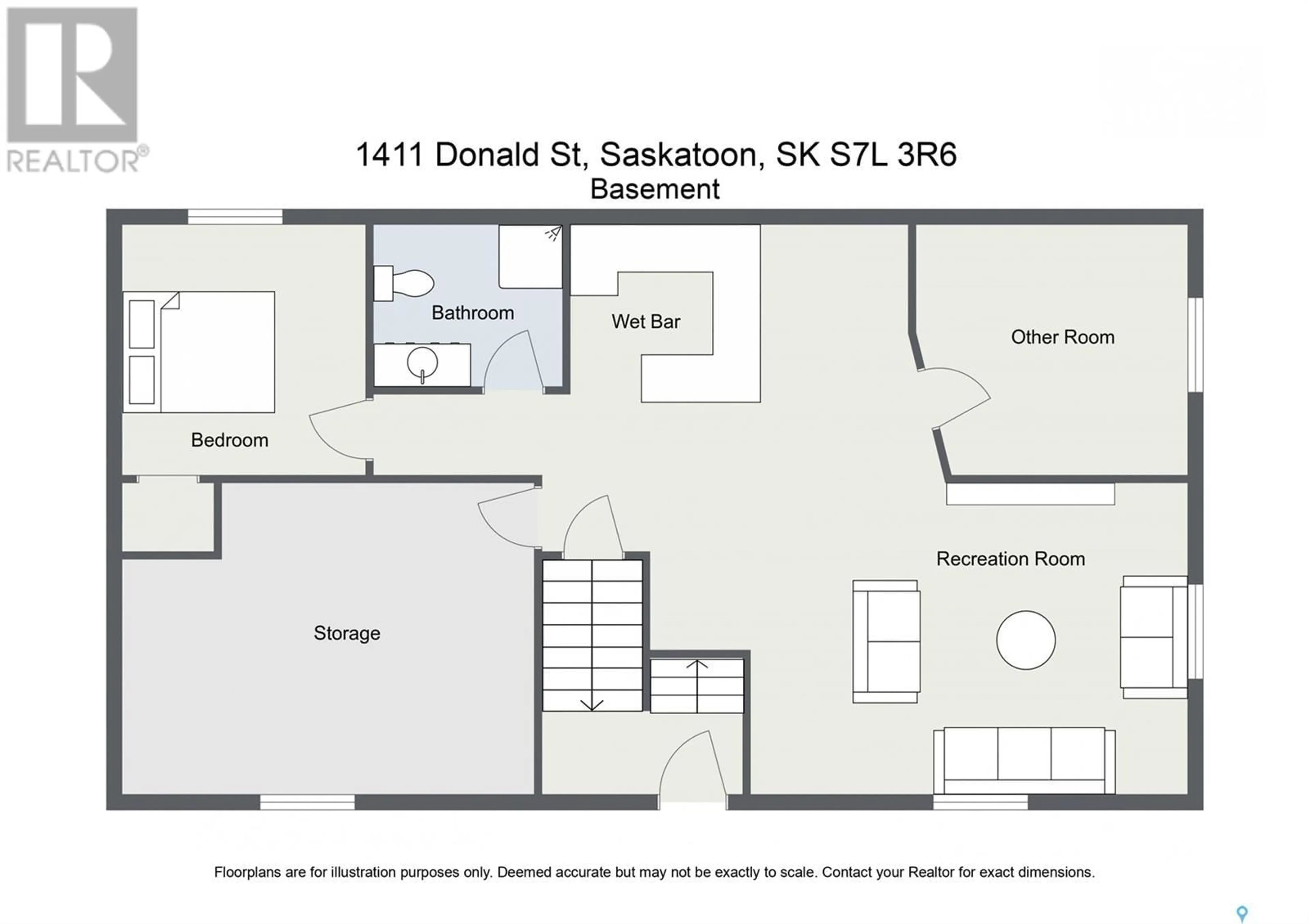 Floor plan for 1411 Donald STREET, Saskatoon Saskatchewan S7L3R6