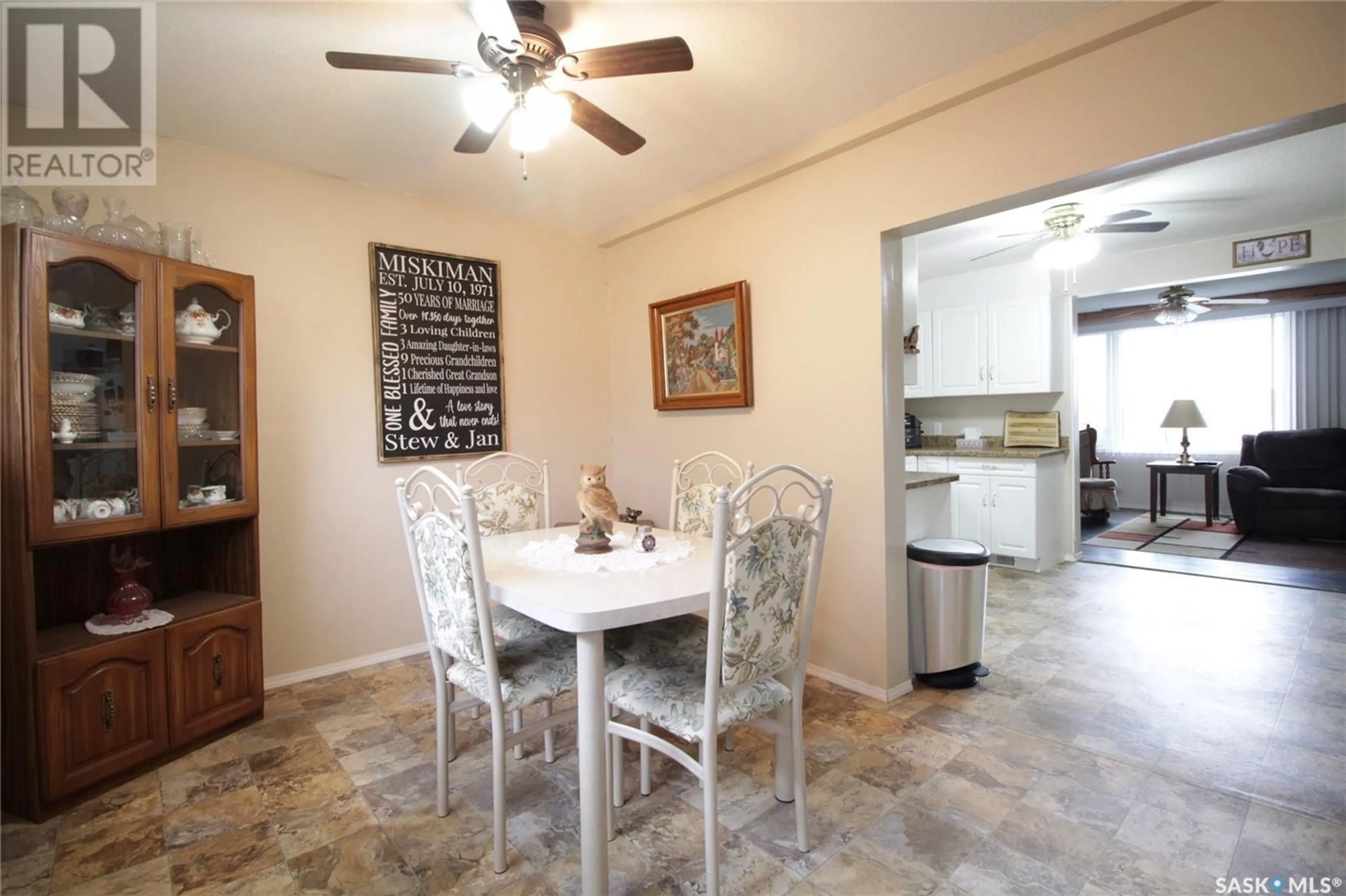 Dining room, ceramic/tile floor for 6 ELM AVENUE, Moosomin Regional Park Saskatchewan S0G3N0