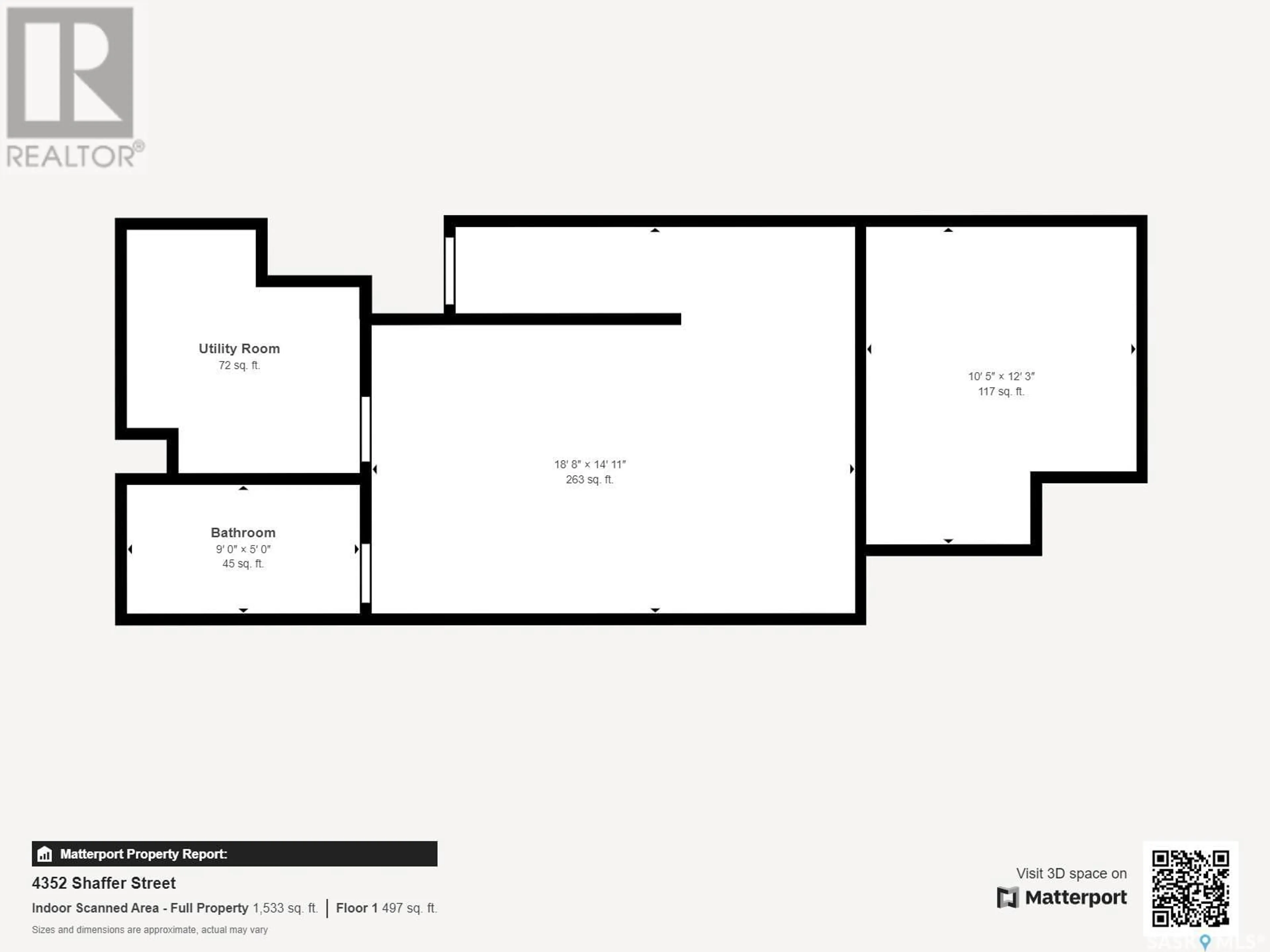 Floor plan for 4352 SHAFFER STREET, Regina Saskatchewan S4W0L4