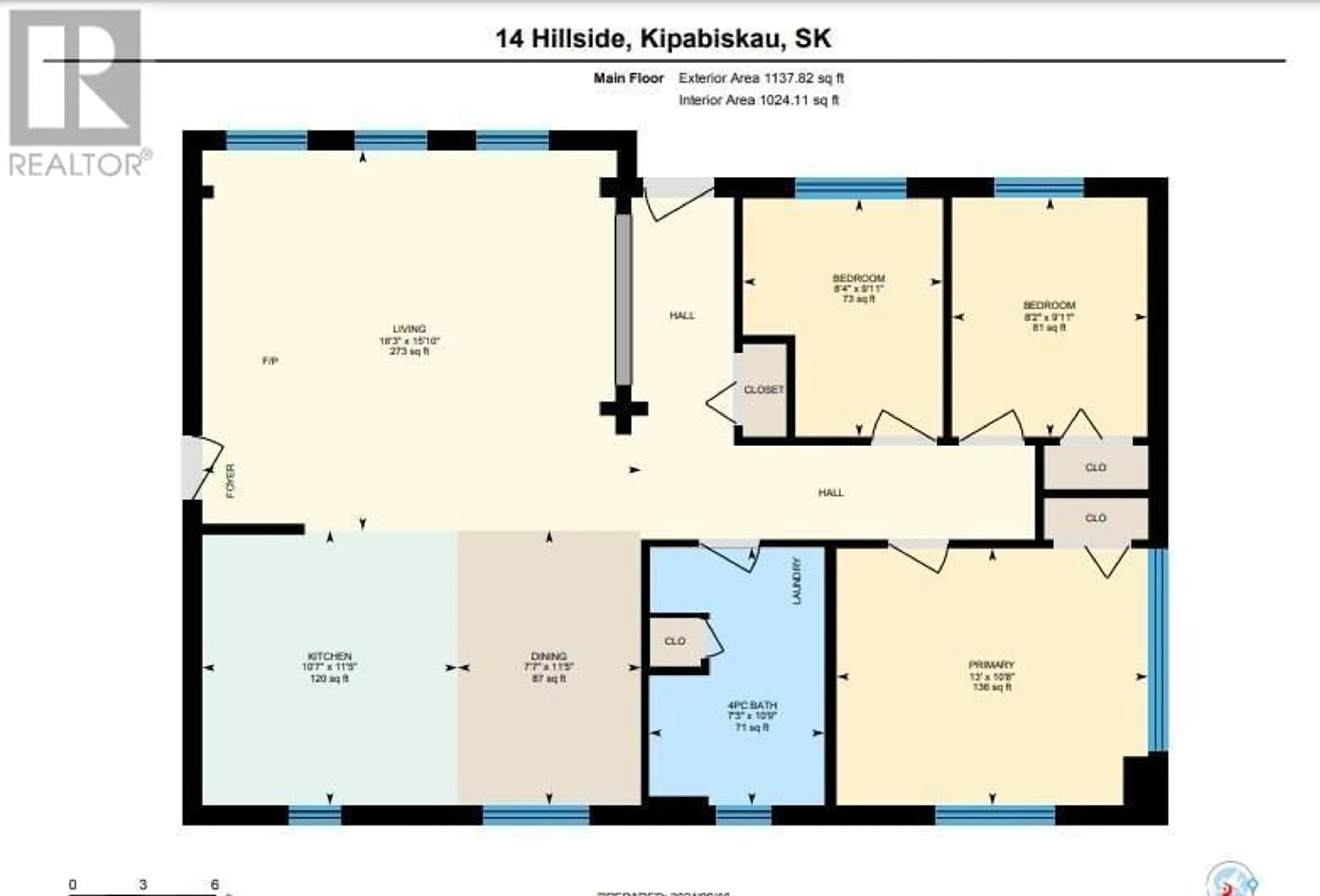 Floor plan for 14 Hillside W, Kipabiskau Regional Park Saskatchewan S0E1E0