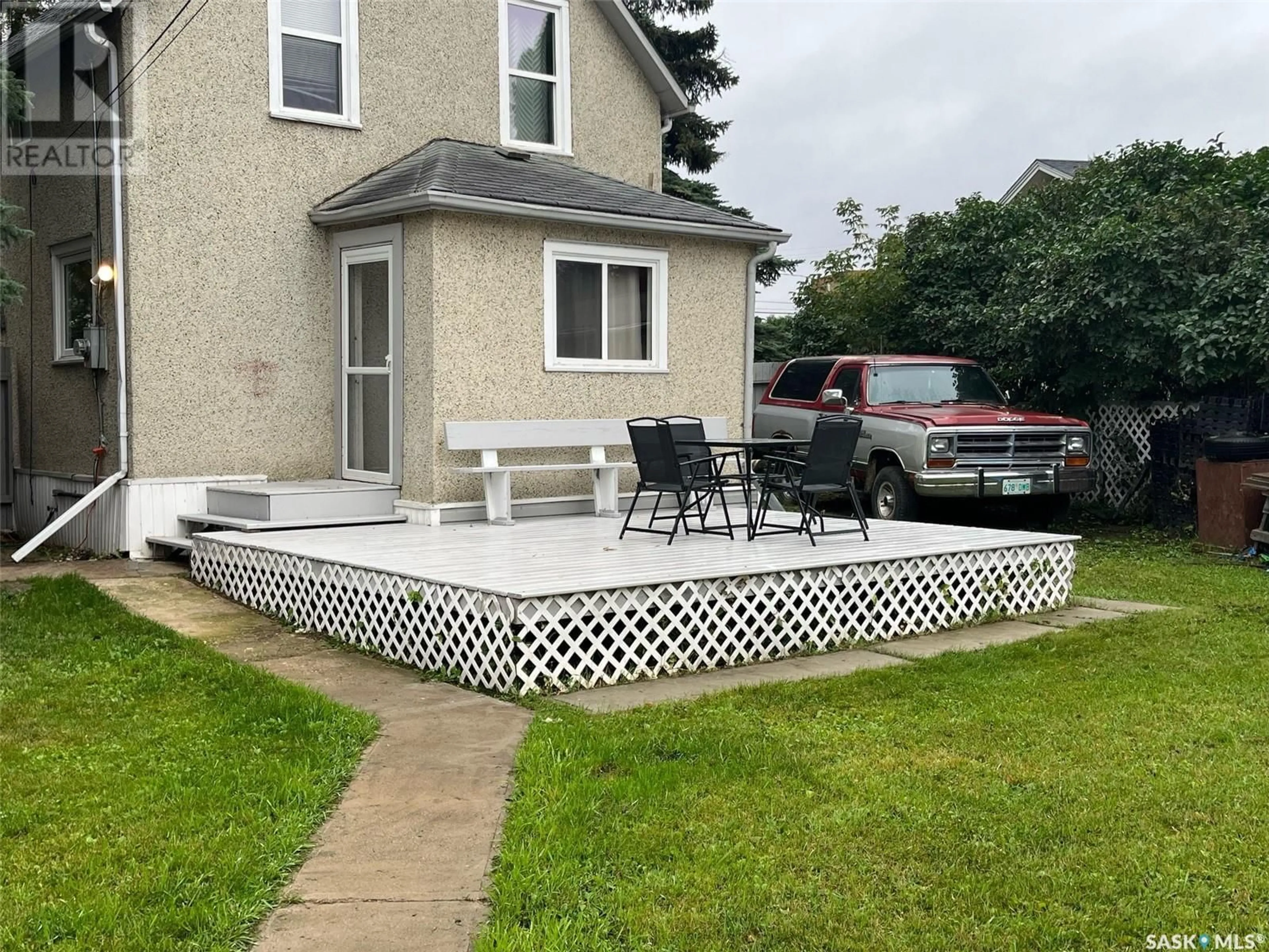 Patio, the fenced backyard for 178 6th STREET E, Prince Albert Saskatchewan S6V0M8