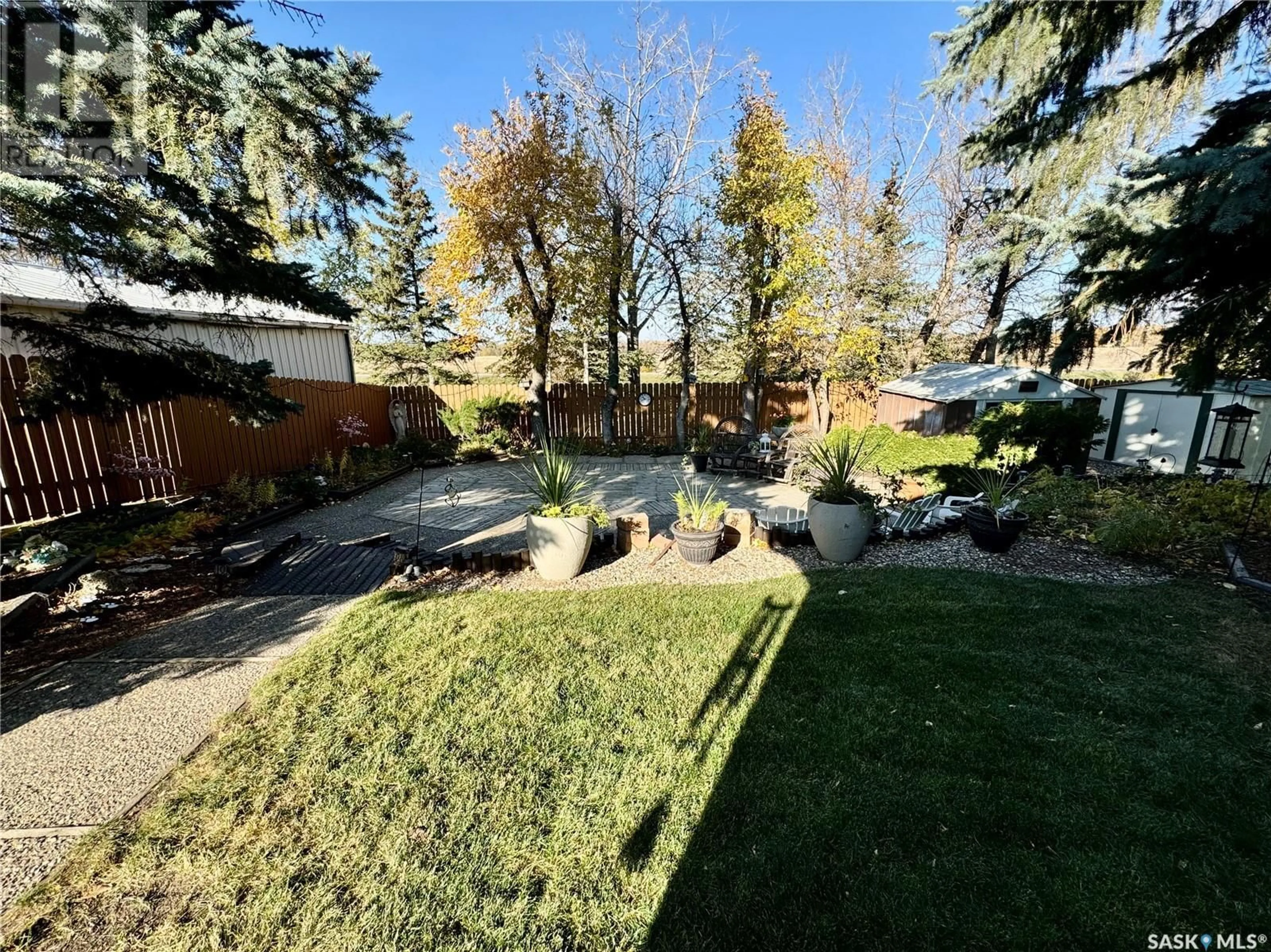 Patio, the fenced backyard for 64 Clarewood CRESCENT, Yorkton Saskatchewan S3N2V2