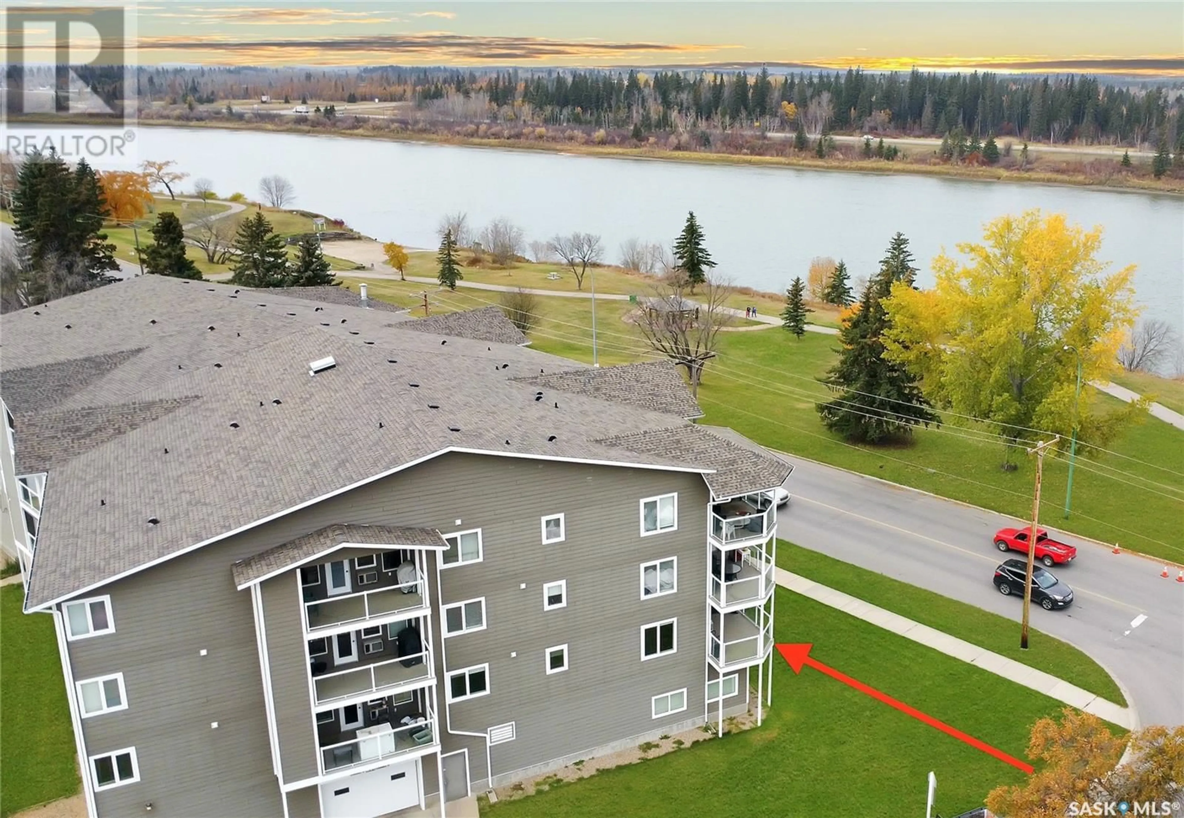 A pic from exterior of the house or condo, the view of lake or river for 201 395 River STREET E, Prince Albert Saskatchewan S6V0A3