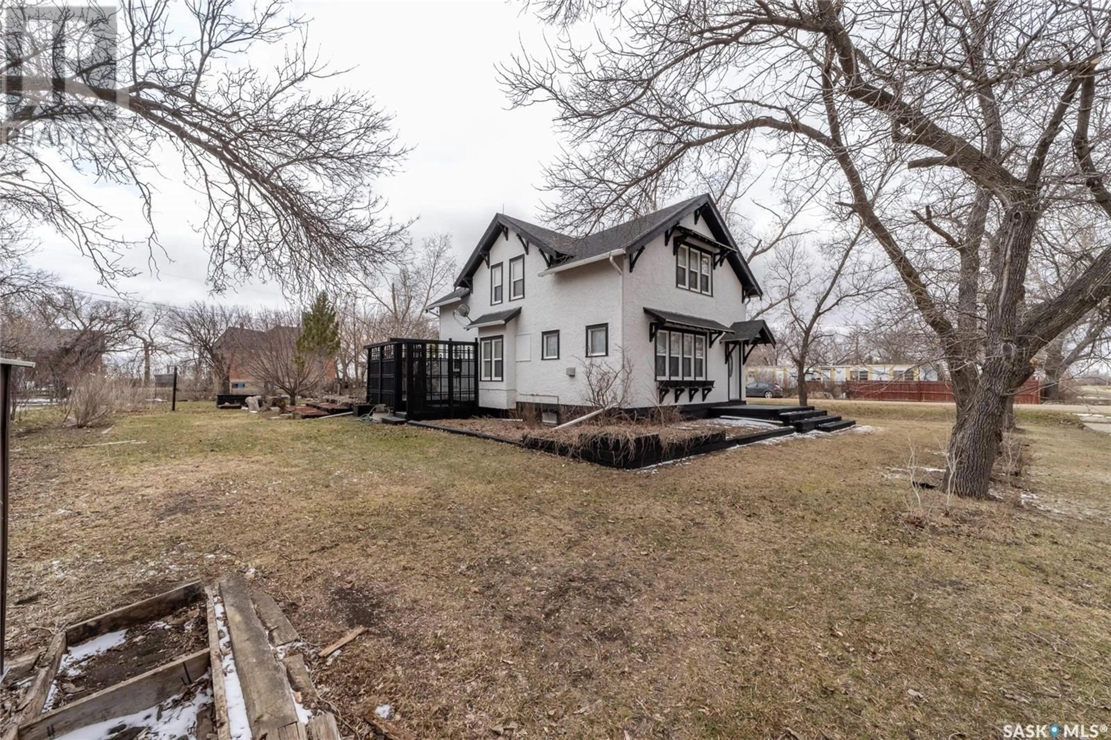 Frontside or backside of a home, the fenced backyard for 175 King STREET, Riceton Saskatchewan S0G4E0