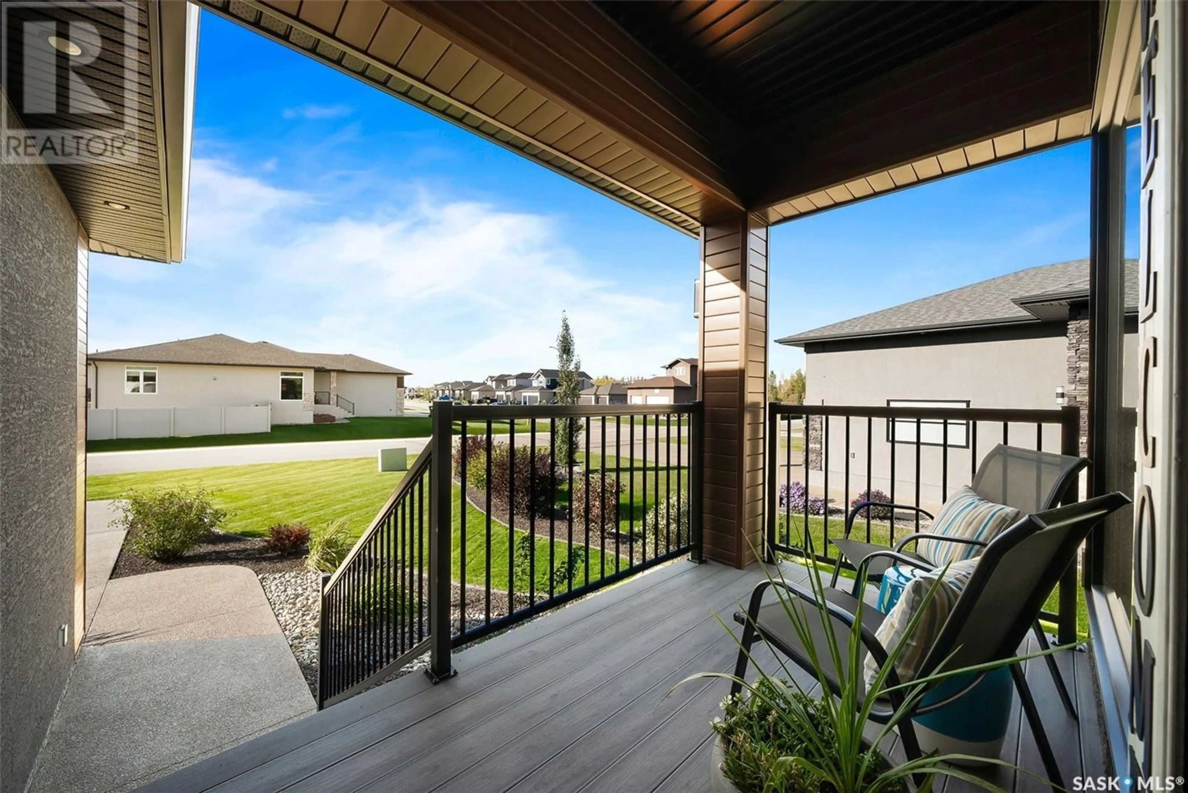 Patio, the fenced backyard for 101 Motherwell DRIVE, White City Saskatchewan S4L0C9