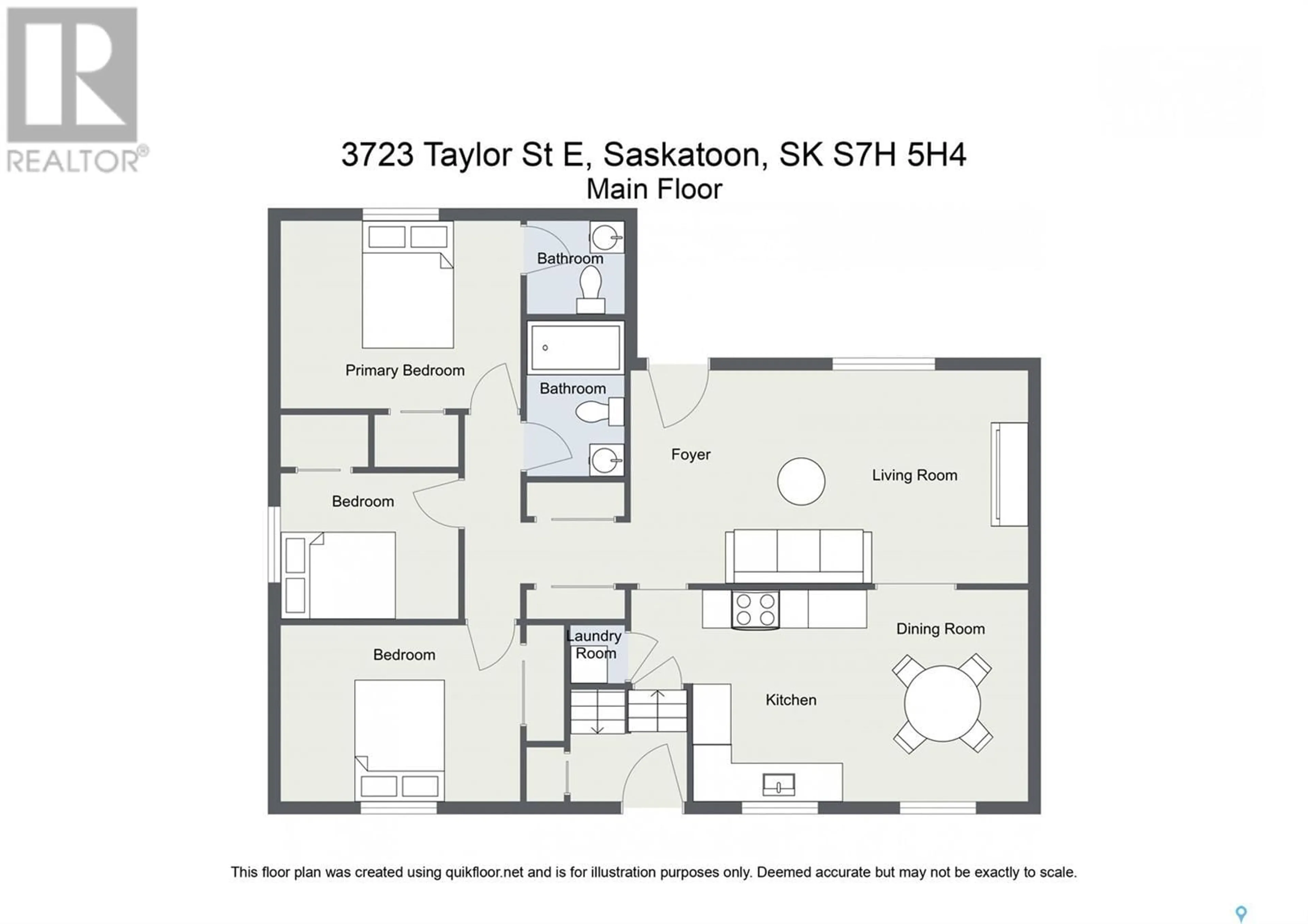 Floor plan for 3723 TAYLOR STREET E, Saskatoon Saskatchewan S7H5H4