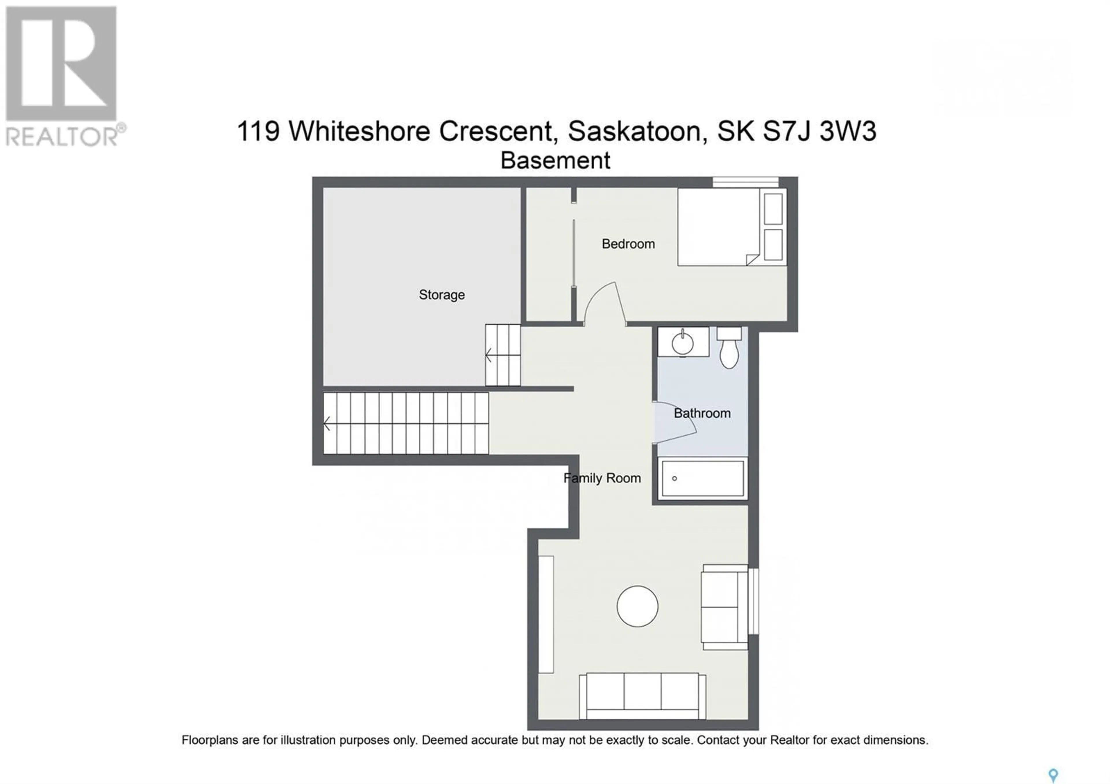 Floor plan for 119 Whiteshore CRESCENT, Saskatoon Saskatchewan S7J3W3