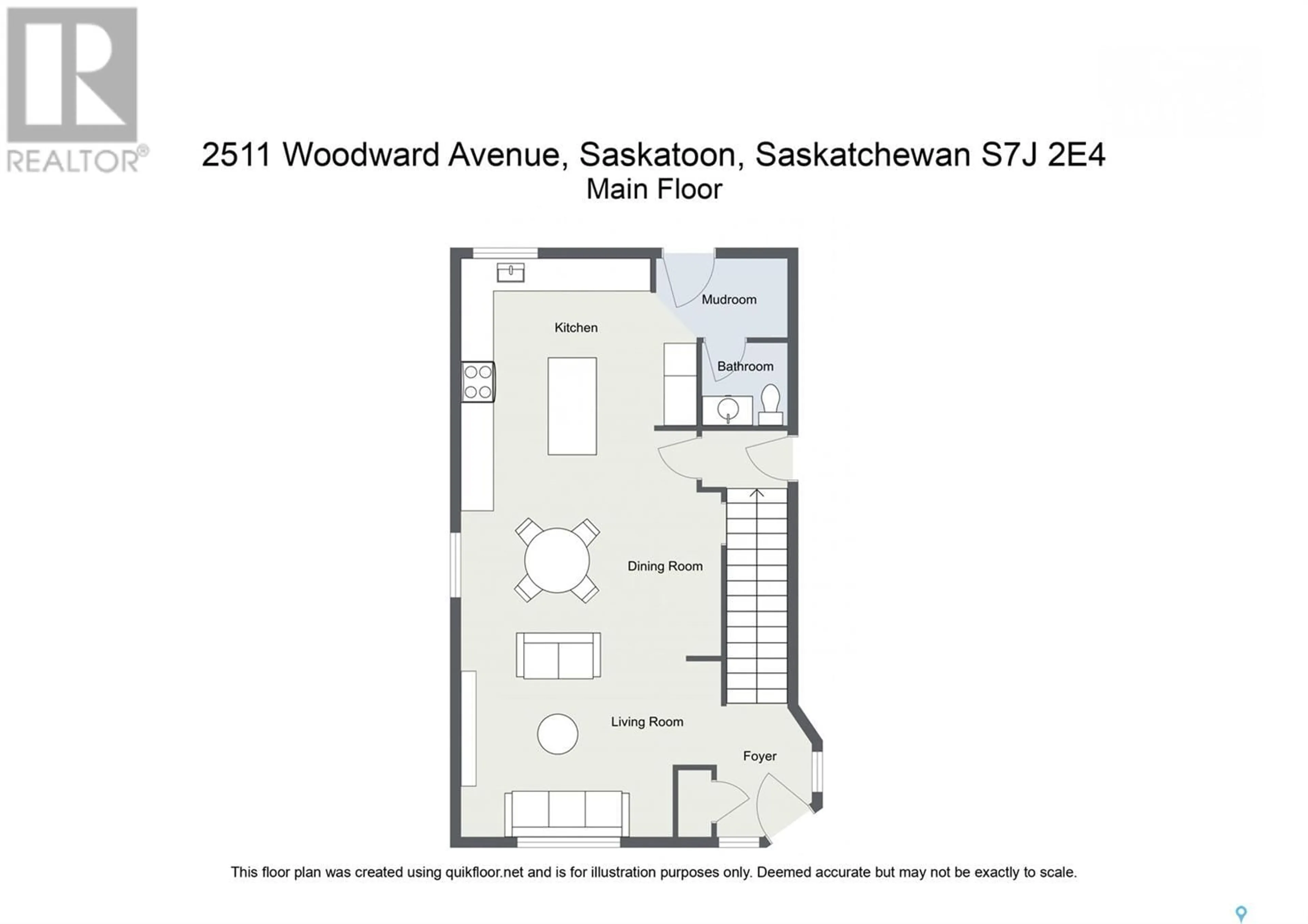 Floor plan for 2511 Woodward AVENUE, Saskatoon Saskatchewan S7J2E4