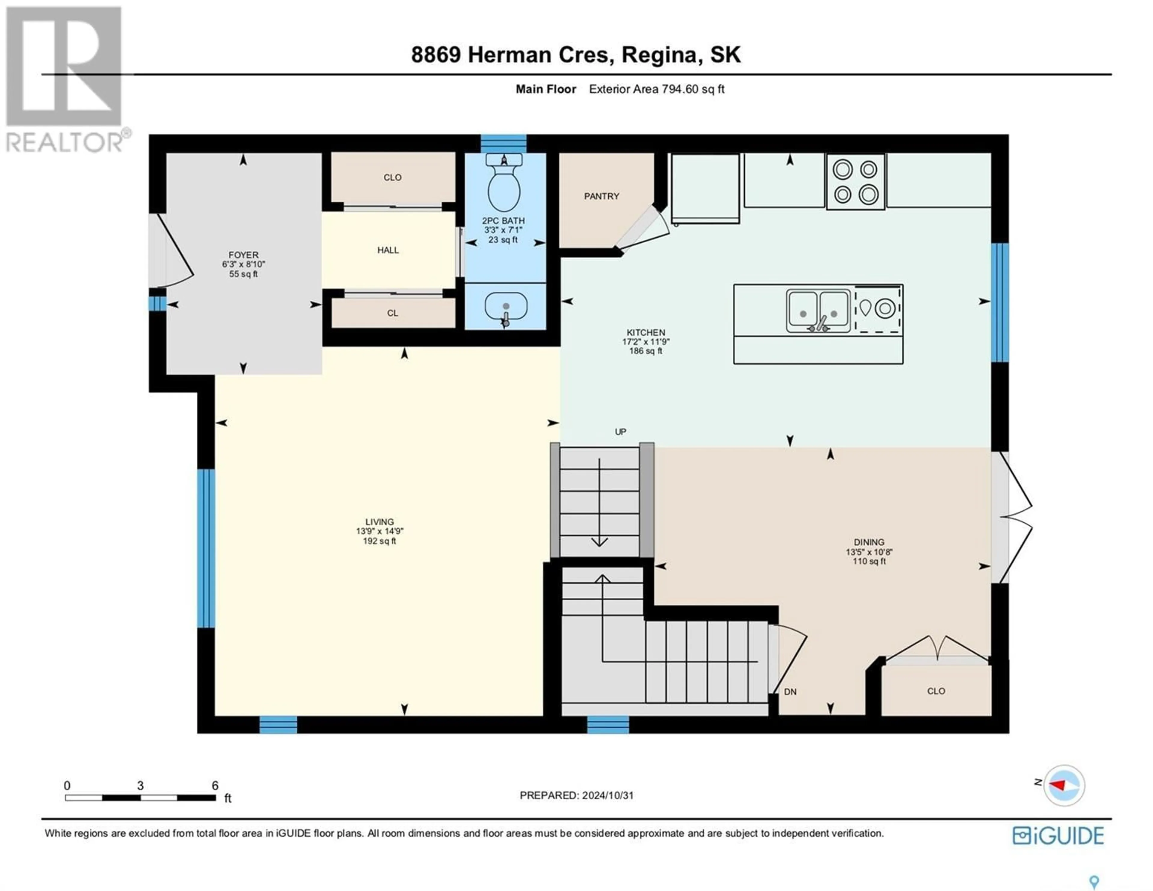 Floor plan for 8869 Herman CRESCENT, Regina Saskatchewan S4Y0C1