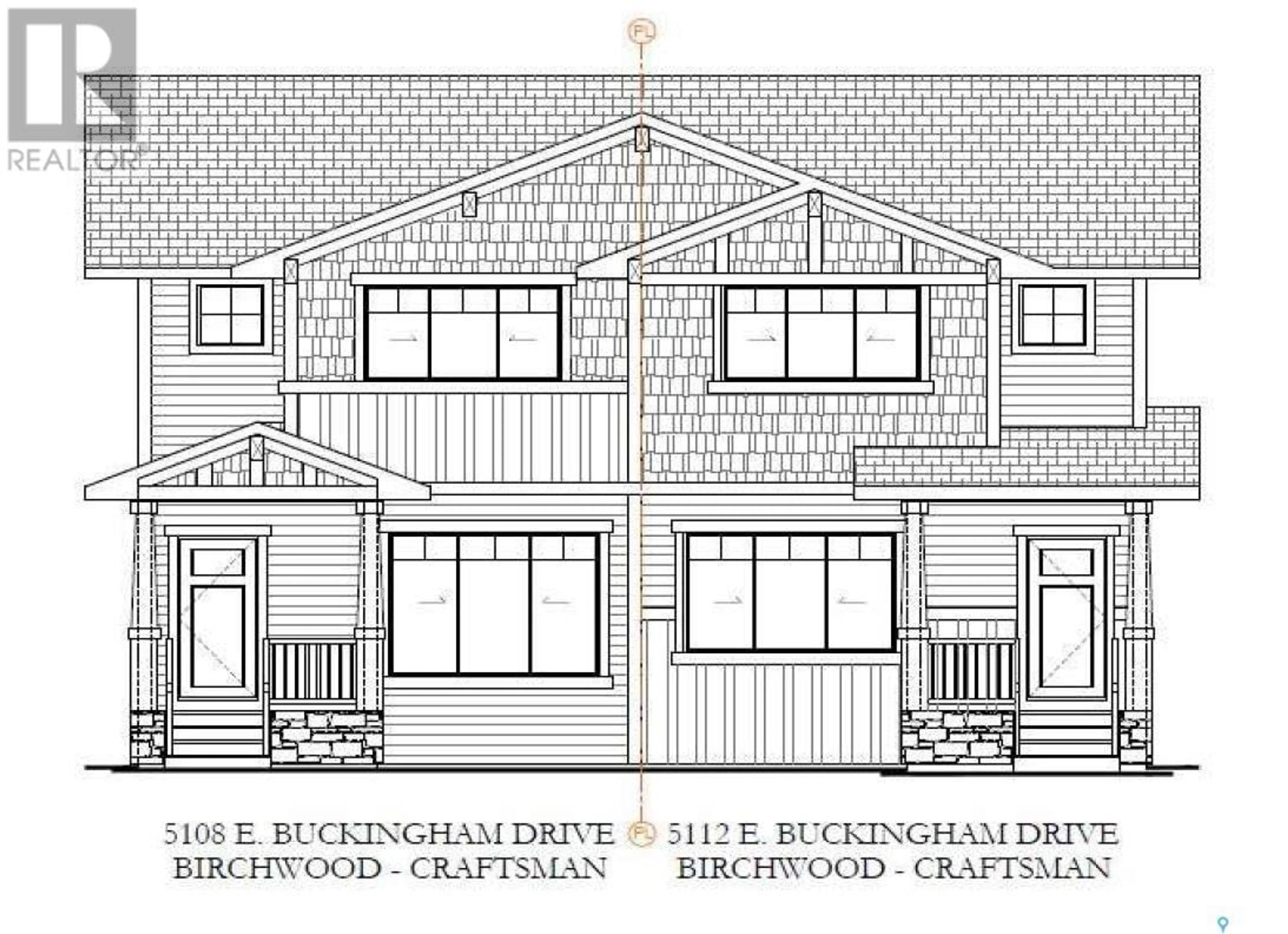 Frontside or backside of a home, the front or back of building for 5112 Buckingham DRIVE E, Regina Saskatchewan S4V3W2