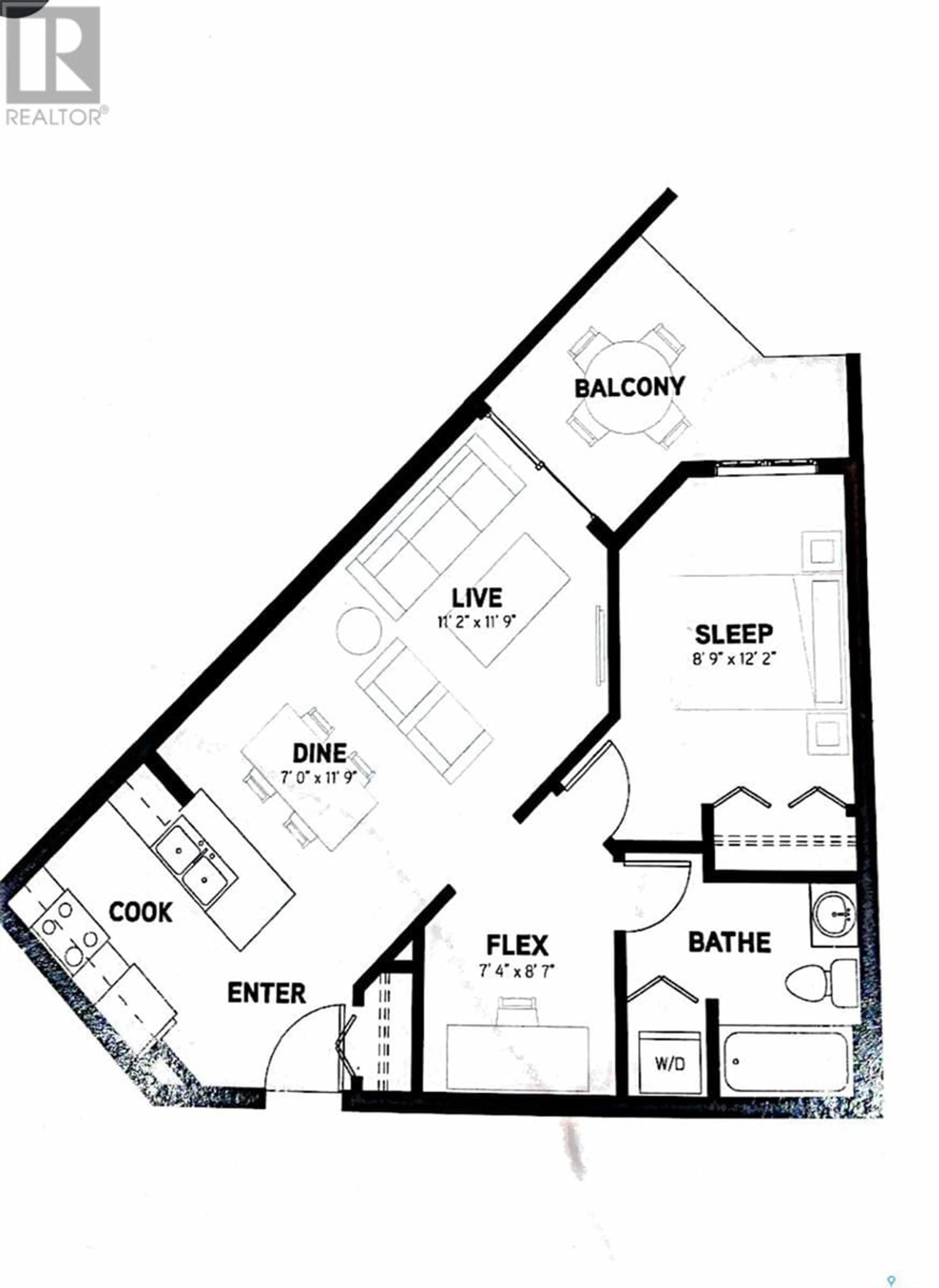 Floor plan for 1314 5500 Mitchinson WAY, Regina Saskatchewan S4W0N9