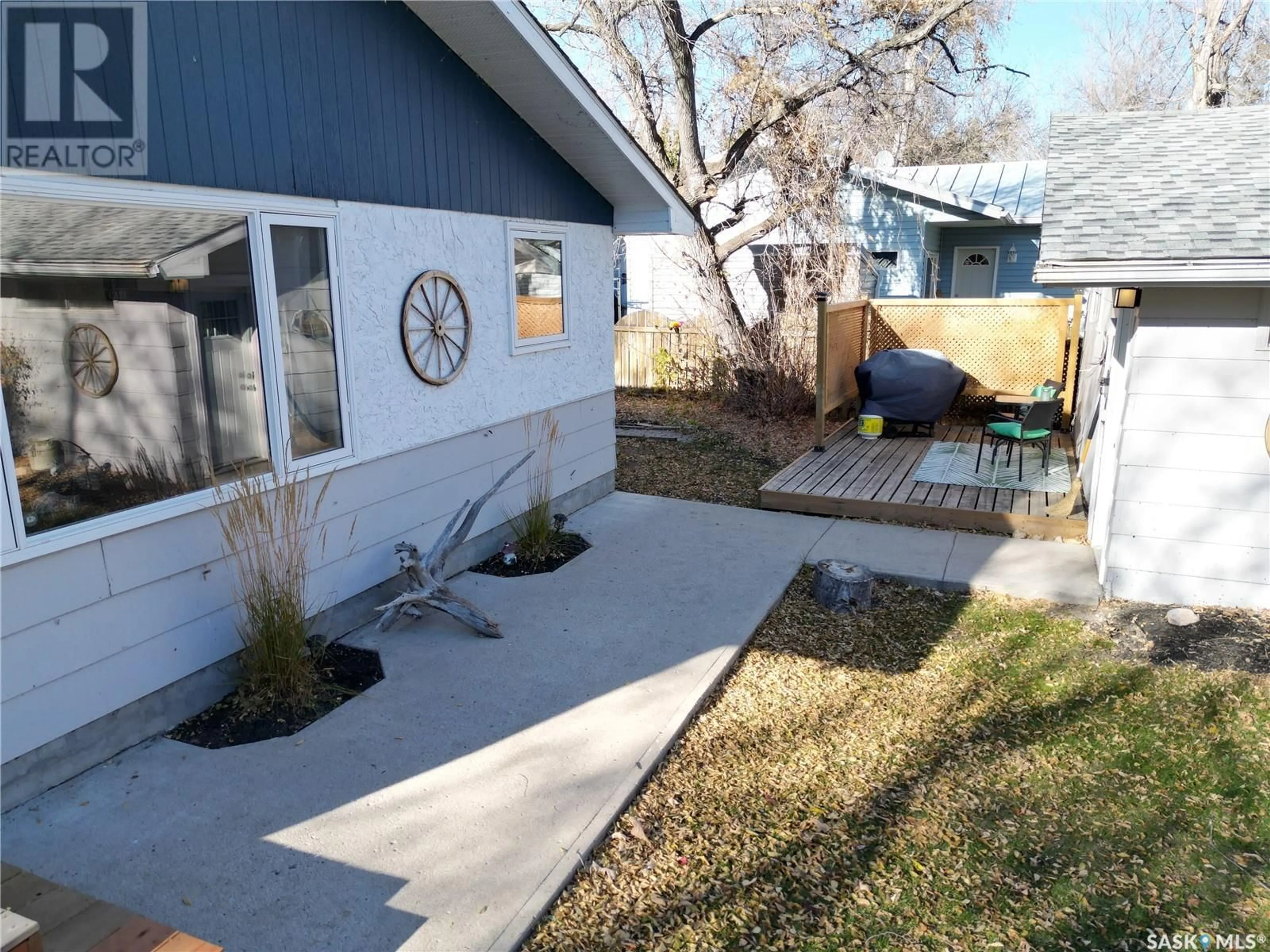 Frontside or backside of a home, the fenced backyard for 76 Grove STREET, B-Say-Tah Saskatchewan S0G1S0