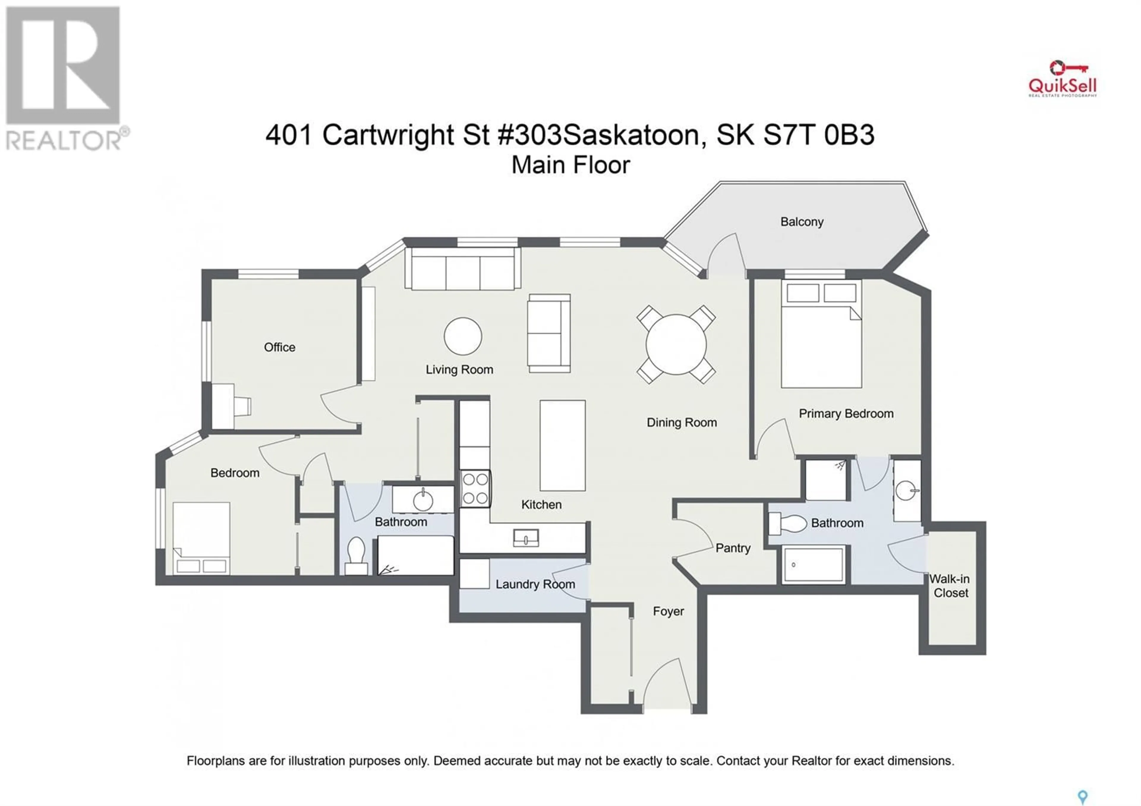 Floor plan for 303 401 Cartwright STREET, Saskatoon Saskatchewan S7T0B3