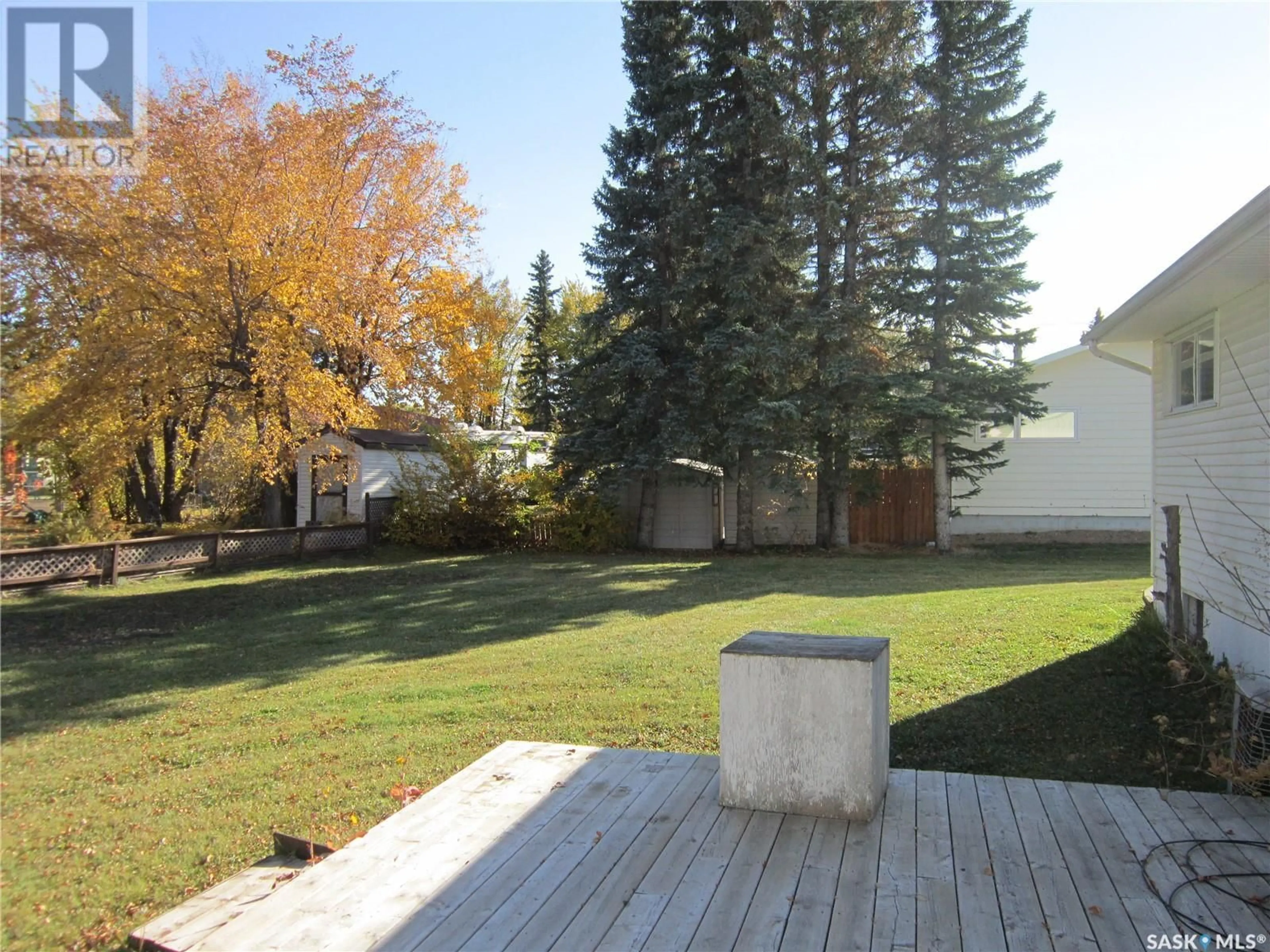 Patio, the fenced backyard for 1996 Newmarket DRIVE, Tisdale Saskatchewan S0E1T0