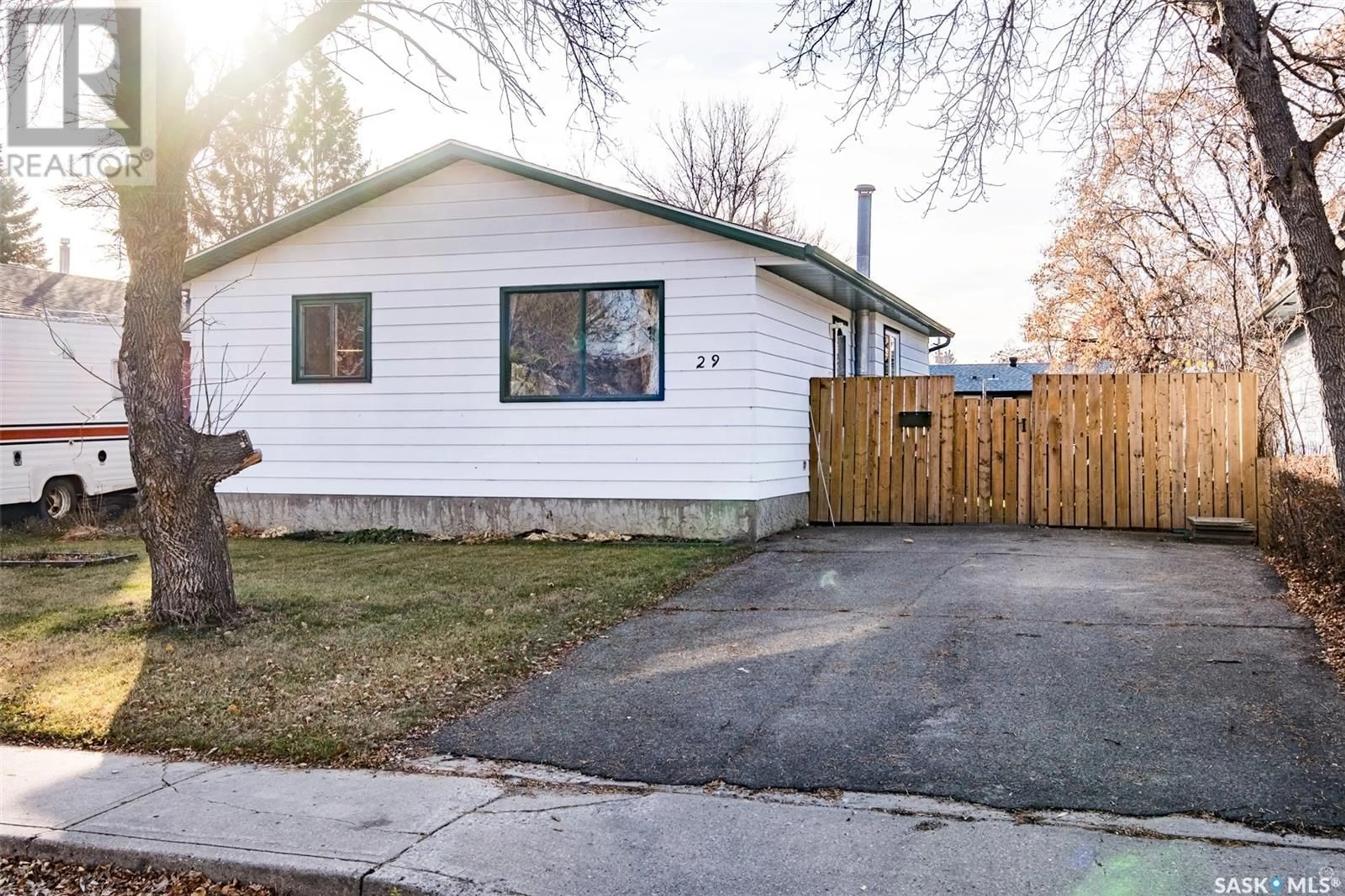 Frontside or backside of a home, the fenced backyard for 29 Kemp CRESCENT, Prince Albert Saskatchewan S6V6G9