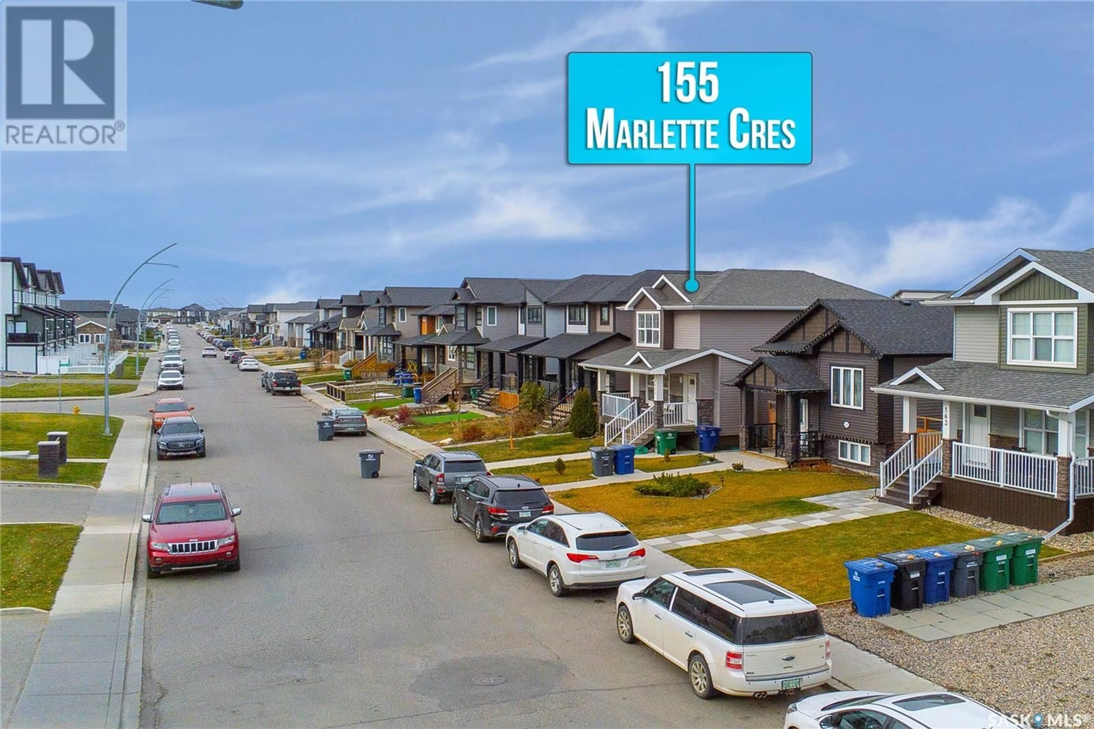 A pic from exterior of the house or condo, the street view for 155 Marlatte CRESCENT, Saskatoon Saskatchewan S7W0T1