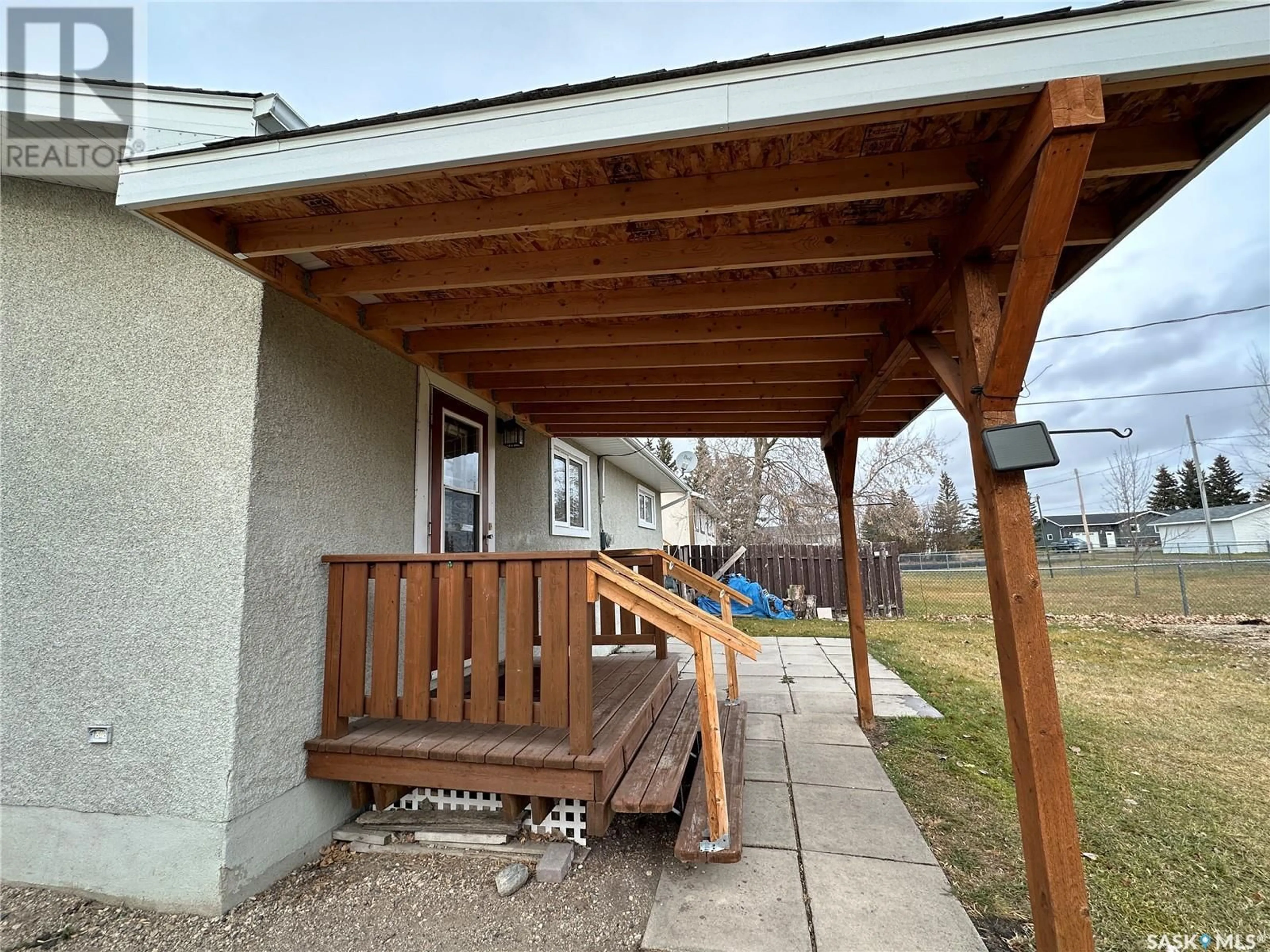 Patio, the fenced backyard for 8 Clayton STREET, Quill Lake Saskatchewan S0A3E0