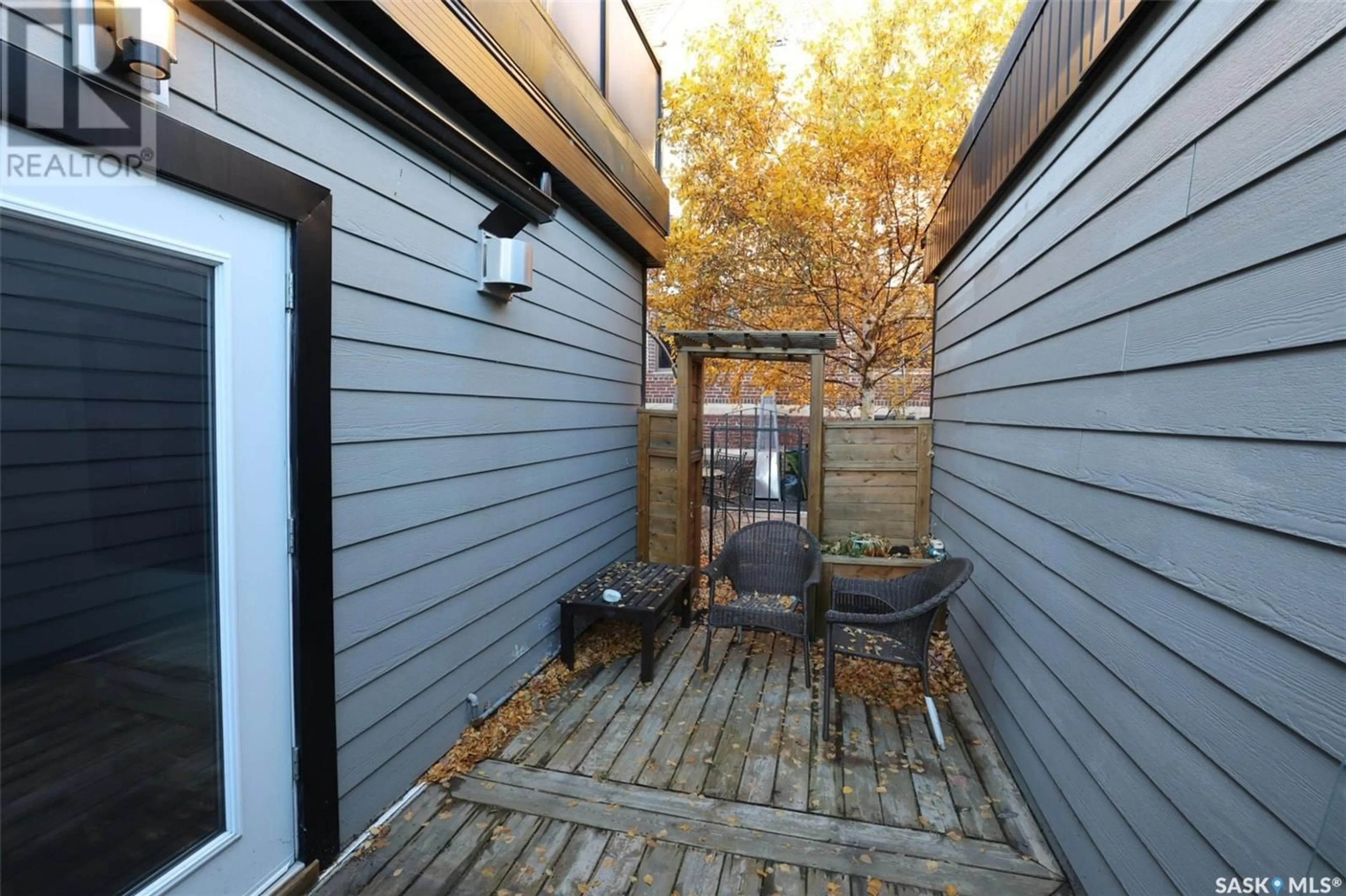 Patio, the fenced backyard for 6 1651 Anson ROAD, Regina Saskatchewan S4P0E1