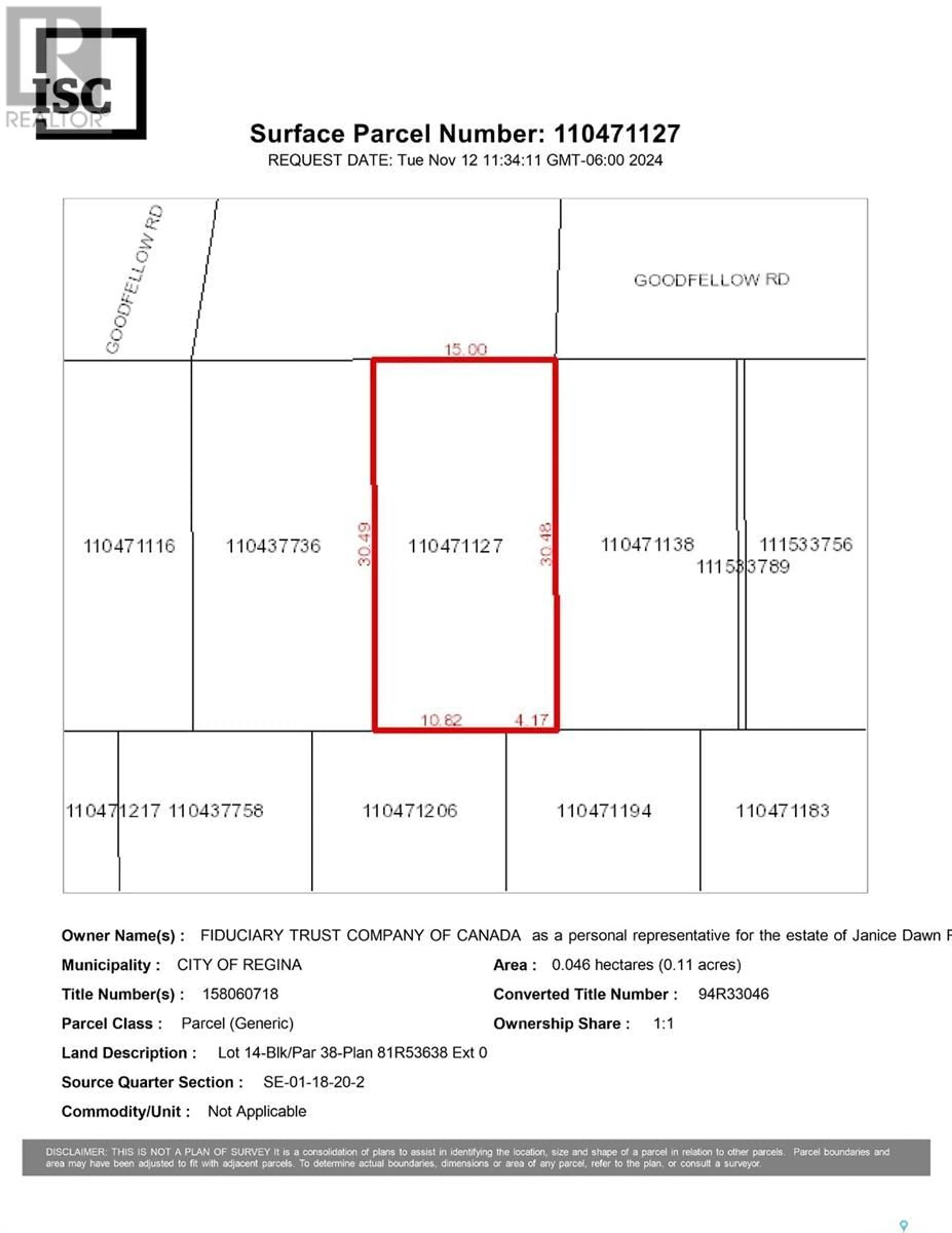 Floor plan for 2719 Goodfellow ROAD, Regina Saskatchewan S4R8J9