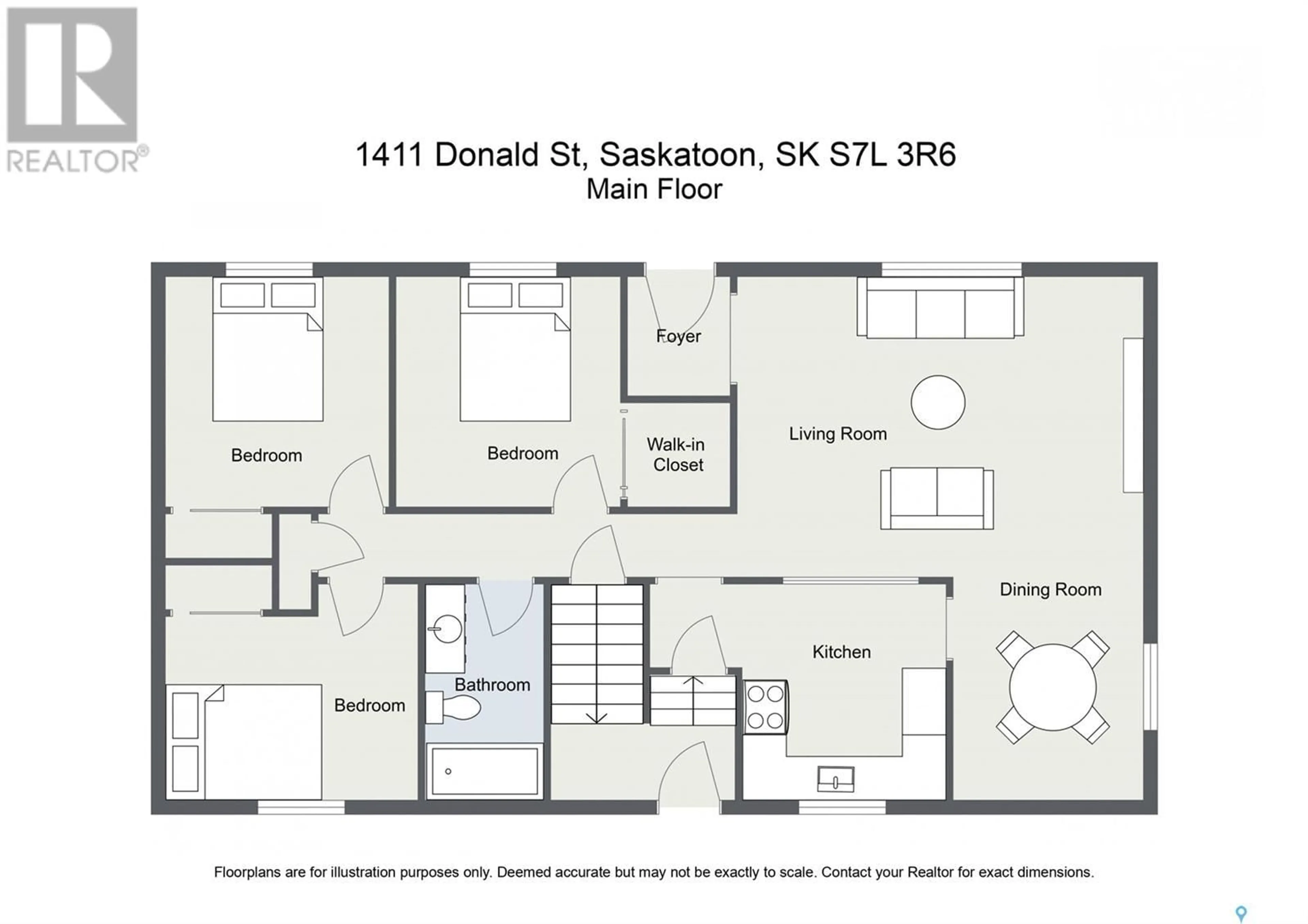 Floor plan for 1411 Donald STREET, Saskatoon Saskatchewan S7L3R6