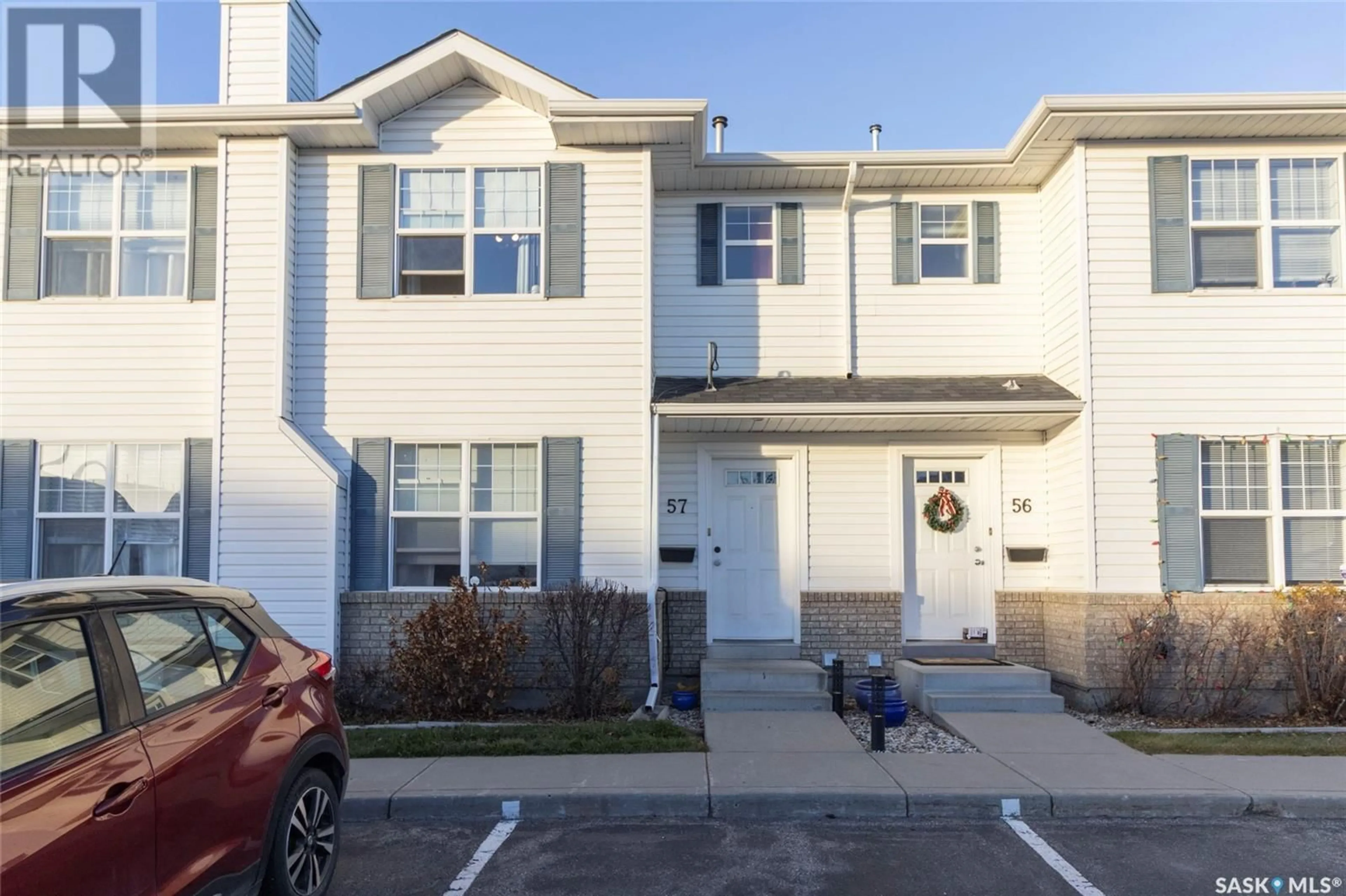 A pic from exterior of the house or condo, the street view for 57 203 Herold TERRACE, Saskatoon Saskatchewan S7V1H3