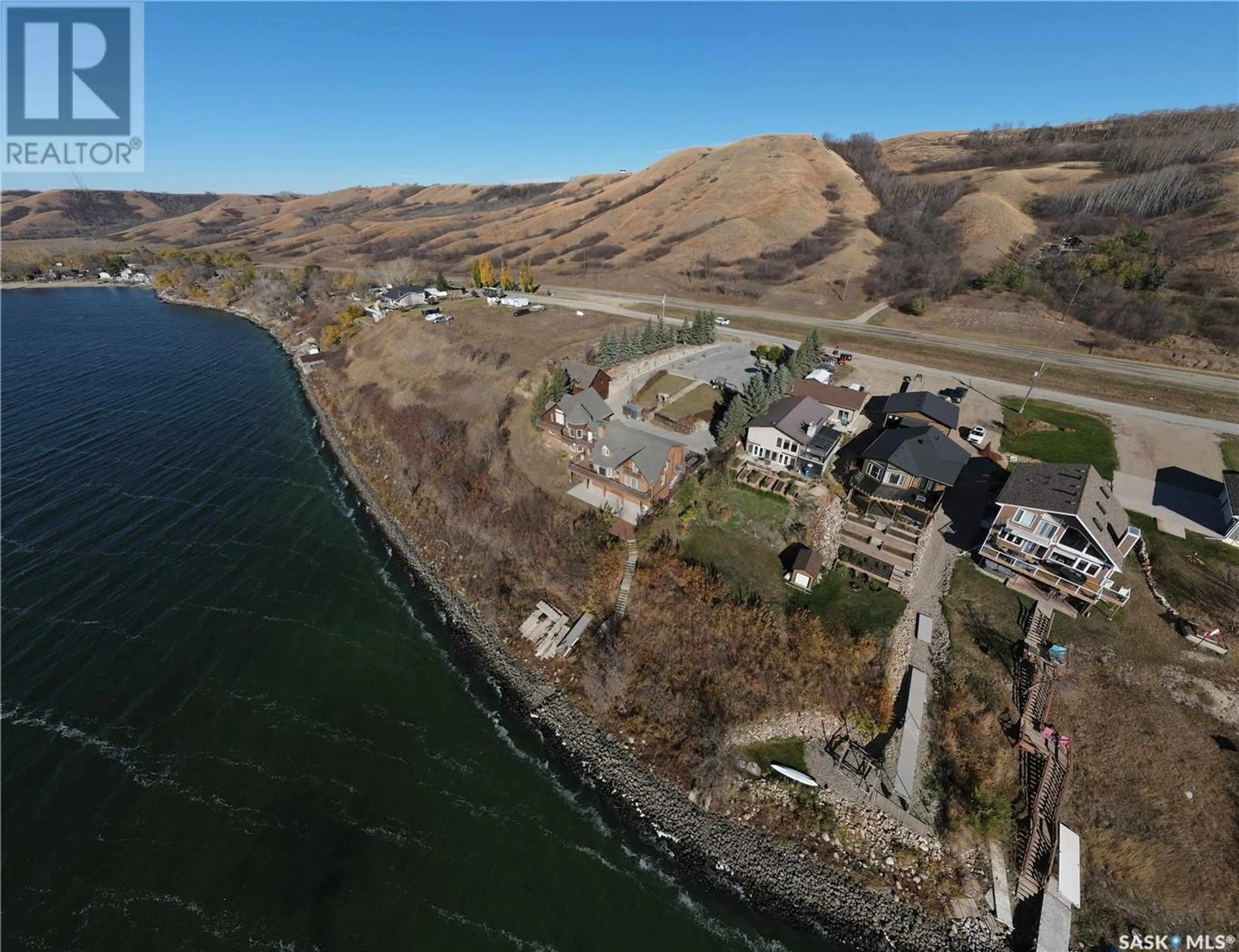 A pic from outside/outdoor area/front of a property/back of a property/a pic from drone, water/lake/river/ocean view for 424 ABEL DRIVE, Crooked Lake Saskatchewan S0G1X0