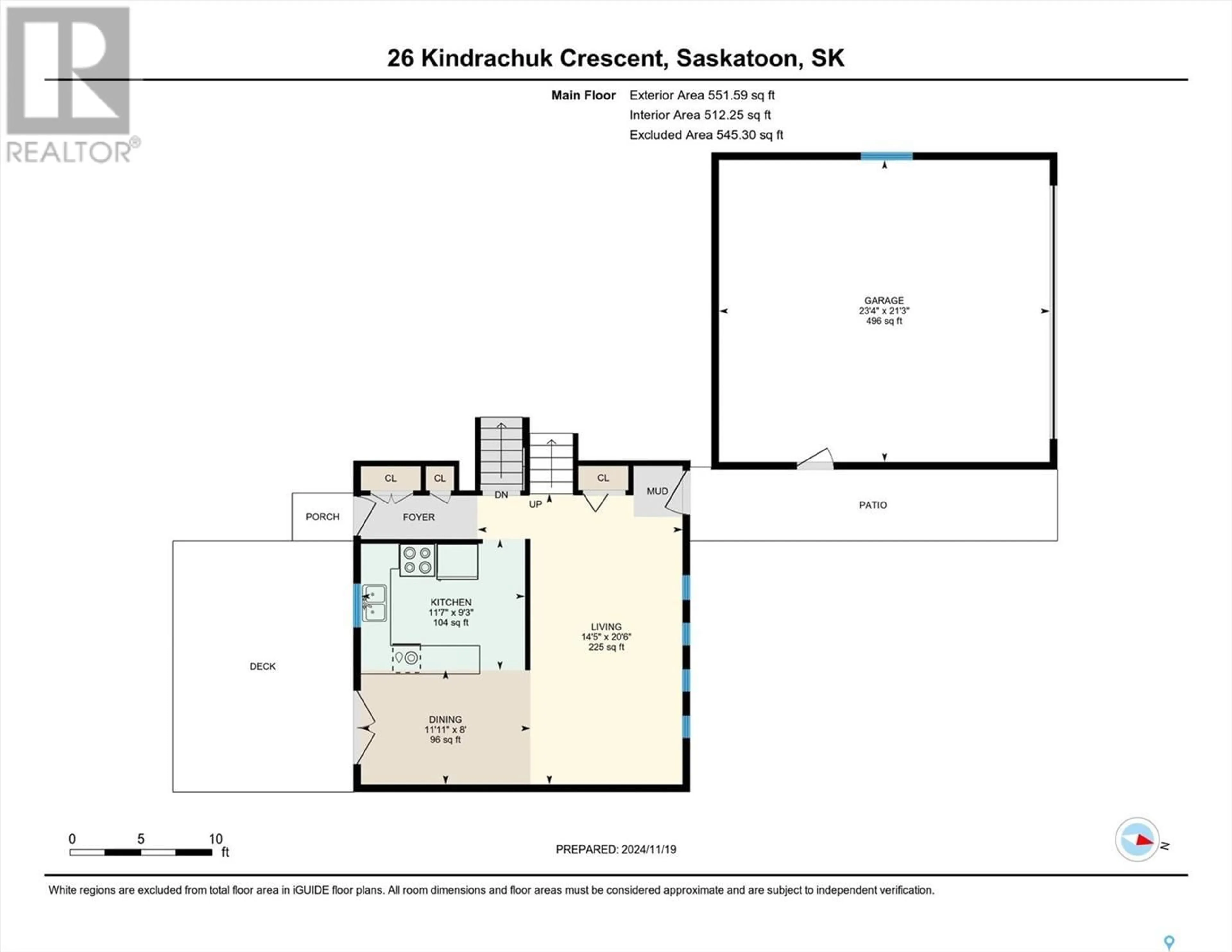 Floor plan for 26 Kindrachuk CRESCENT, Saskatoon Saskatchewan S7K6H5