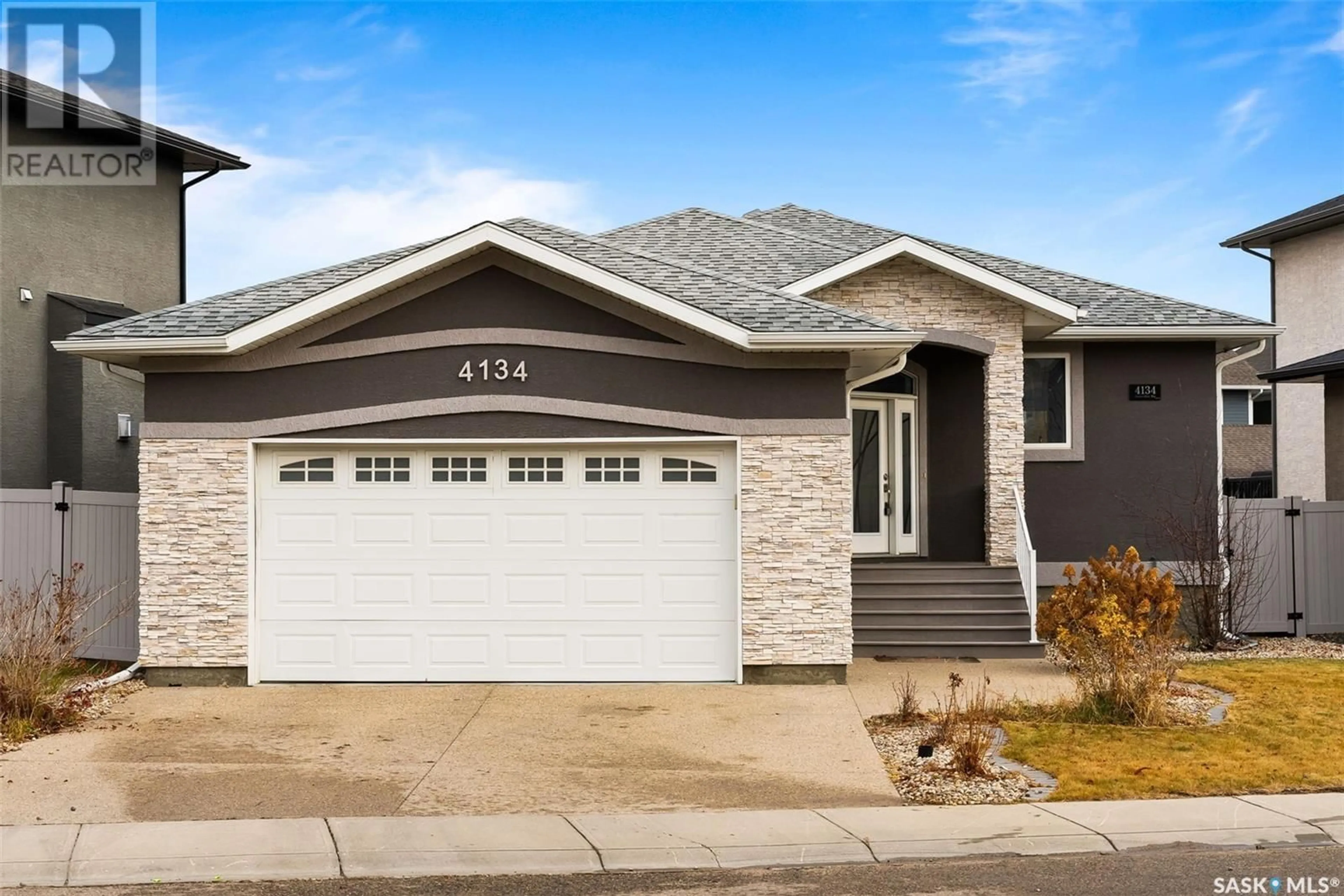 Home with vinyl exterior material for 4134 Green Olive WAY E, Regina Saskatchewan S4V1P8